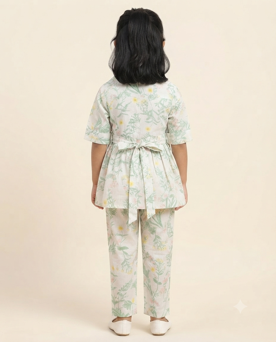 Springtime Botanical Floral Peplum Co-Ord Set
