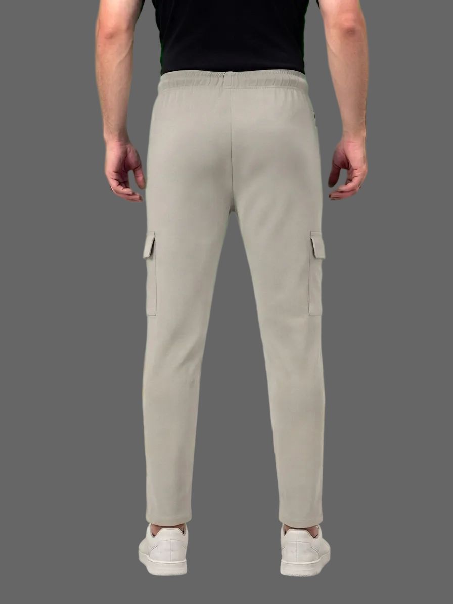 Aerotrack Men's Grey Cargo Track Pants with Zipper Pockets