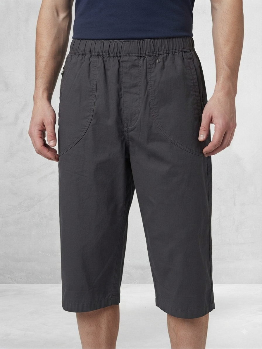 Men’s Dark grey  Cargo Shorts with Elastic Waist & Button Flap Pockets