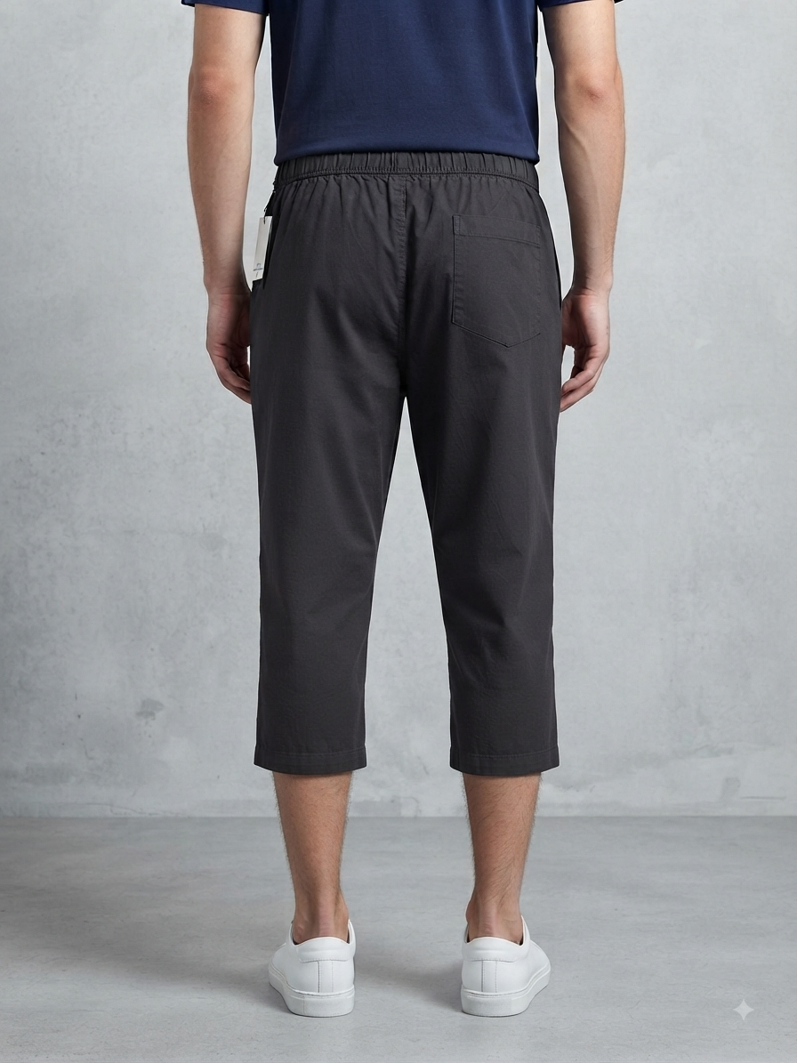 Men’s Dark grey  Cargo Shorts with Elastic Waist & Button Flap Pockets