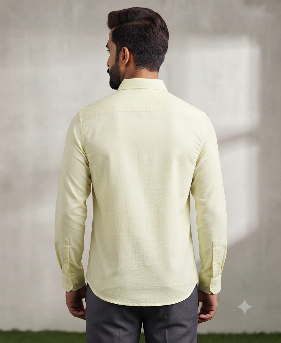 Men’s Light Pista Green Solid Full Sleeve Shirt