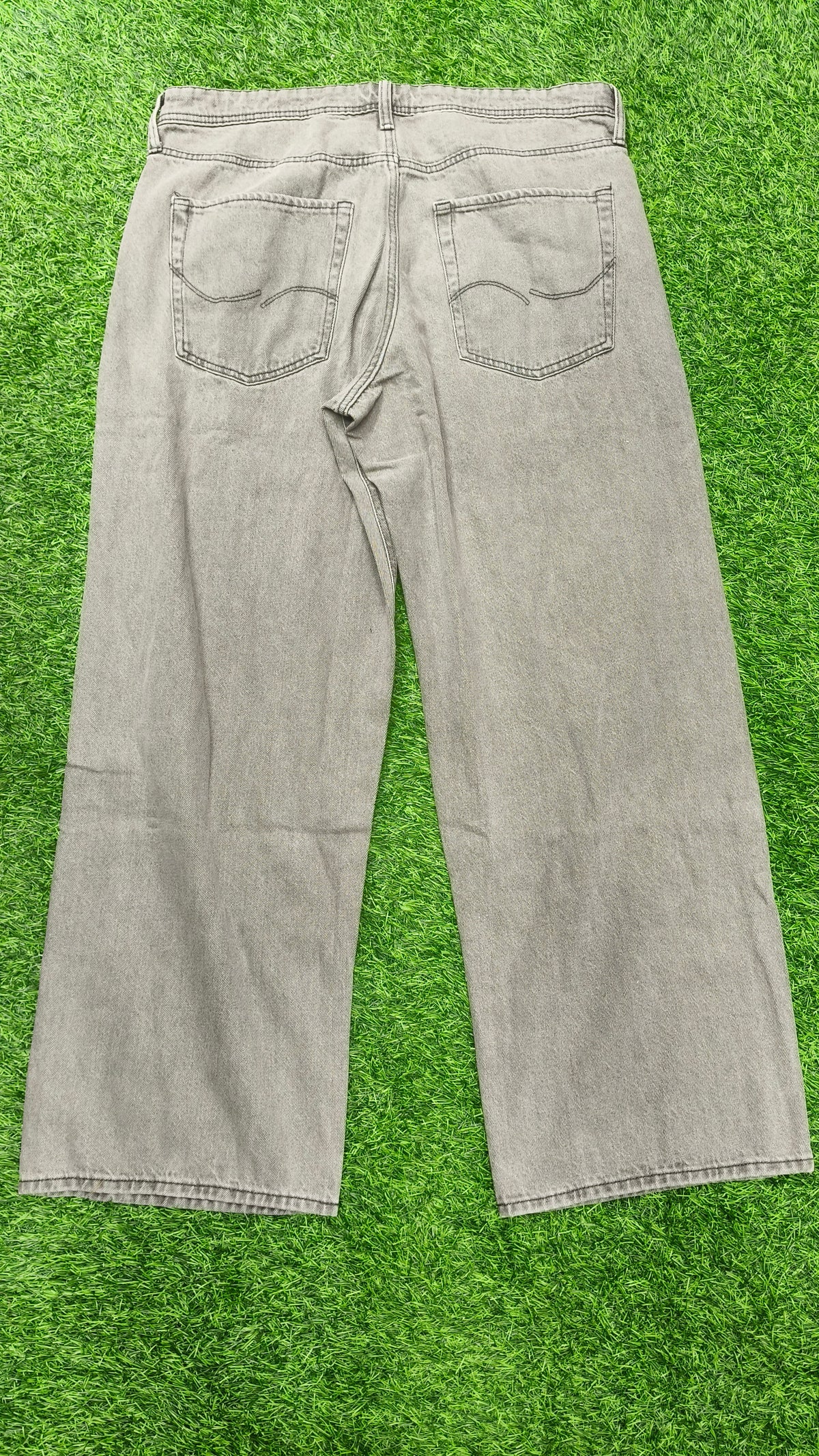Grey Colour Jack & Jones Relaxed fit Baggy Jeans With Button Fly