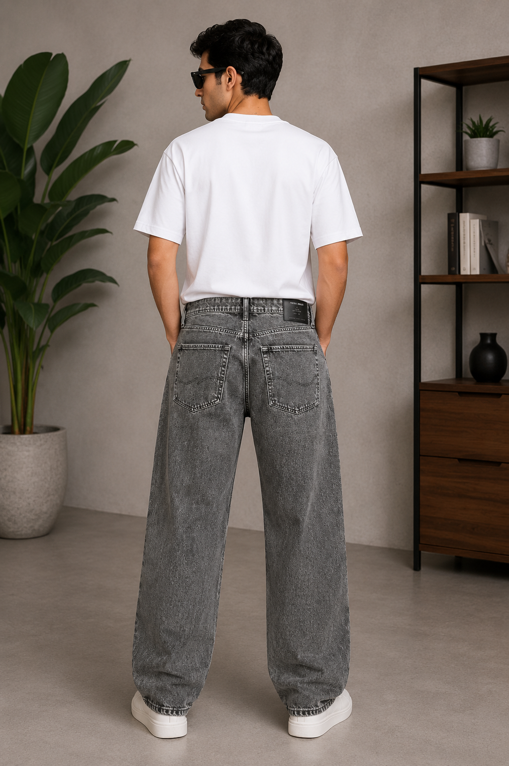 Jack & Jones Men Grey Relaxed Jeans Baggy fit