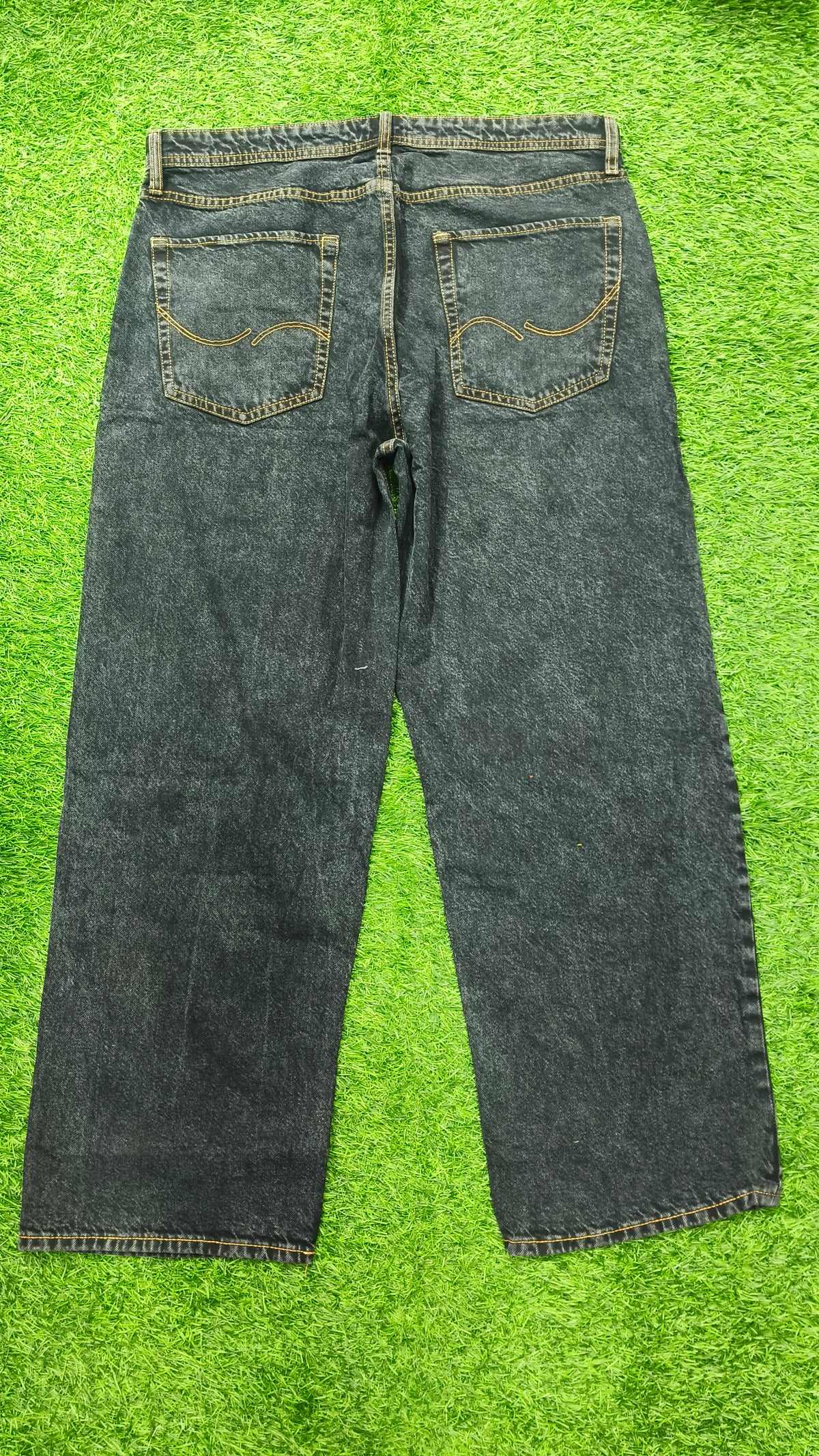 JACK & JONES MEN'S BLACK SHADE DENIM LOOSE FIT JEANS