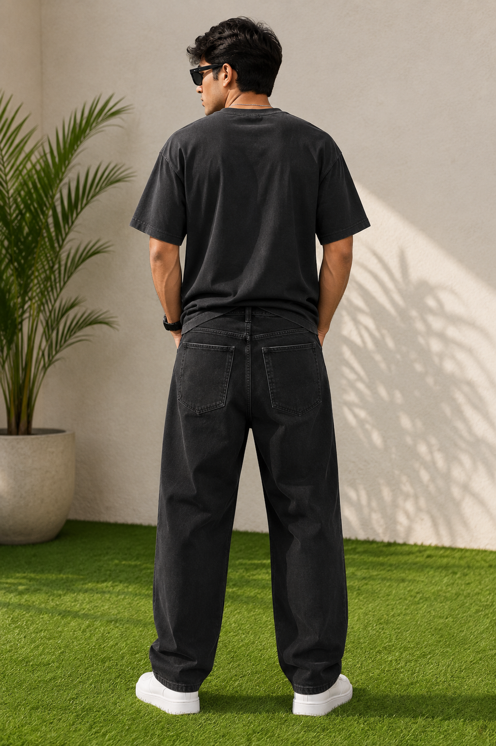 Black Mid-Rise Baggy Fit Jeans-Jack & Jones