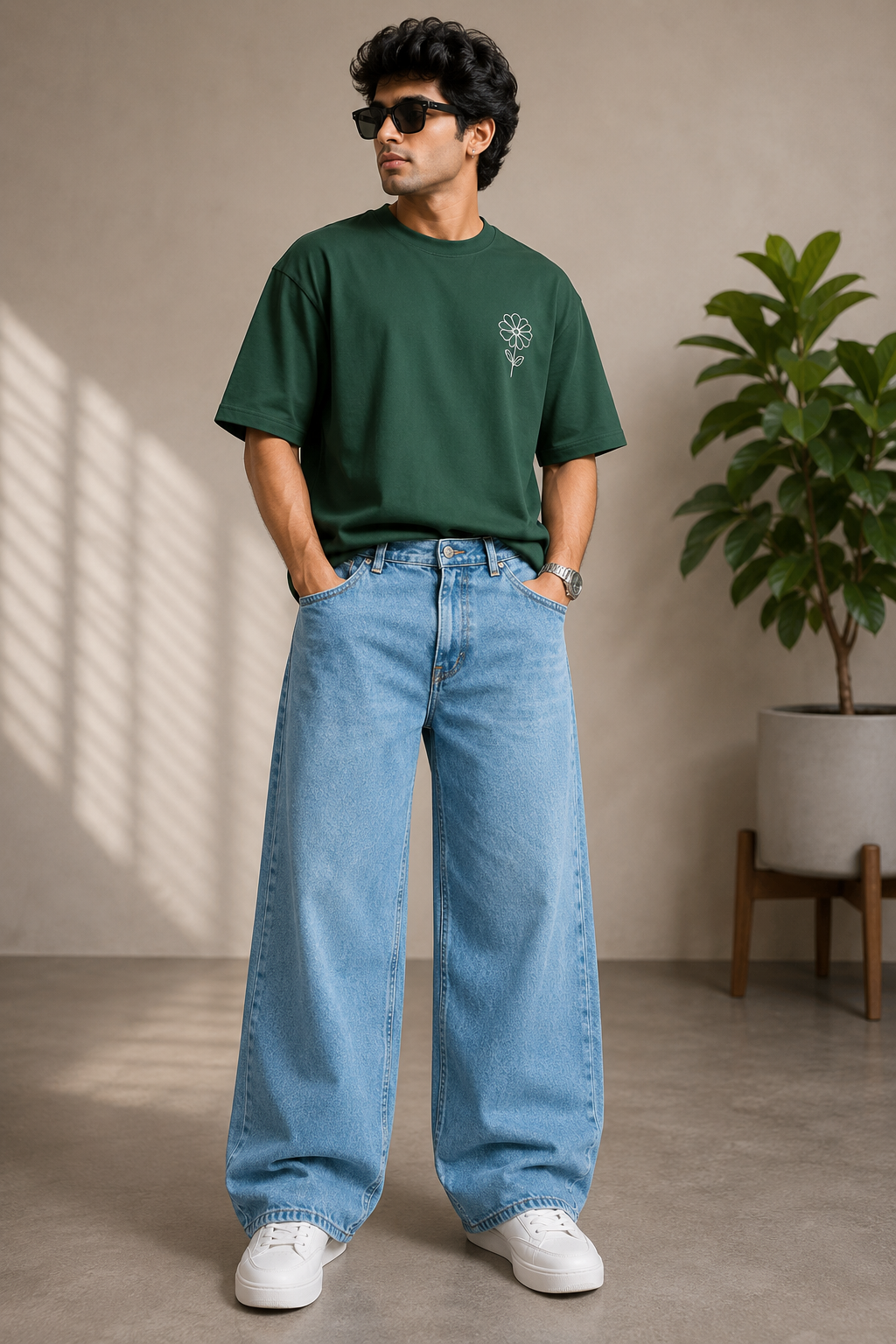 Light Blue Washed Baggy Fit Jeans Jack & Jones