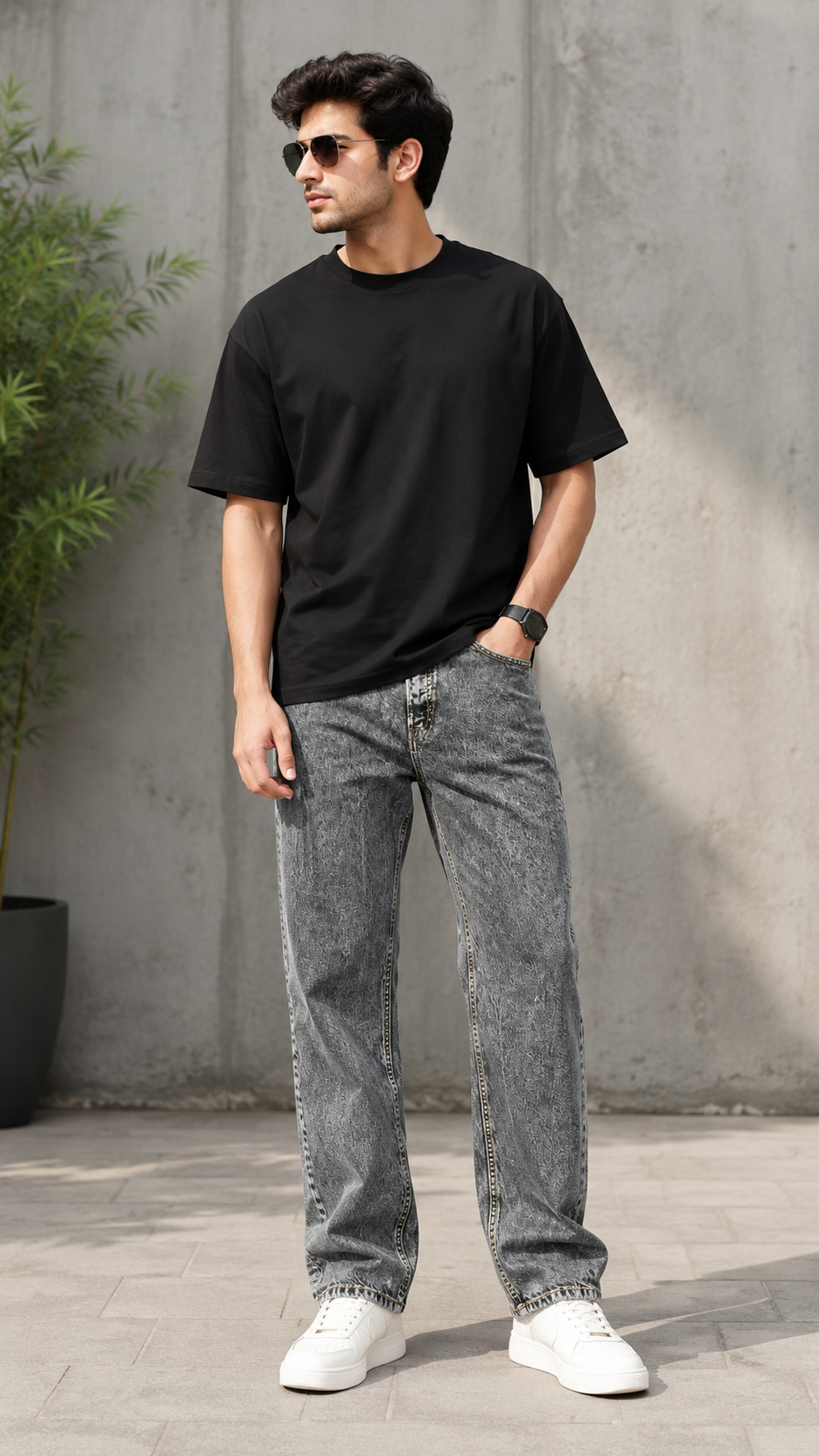 Jack & Jones Men Straight Fit Low-Rise Black Jeans