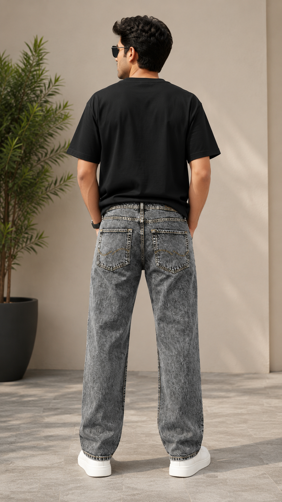 Jack & Jones Men Straight Fit Low-Rise Black Jeans