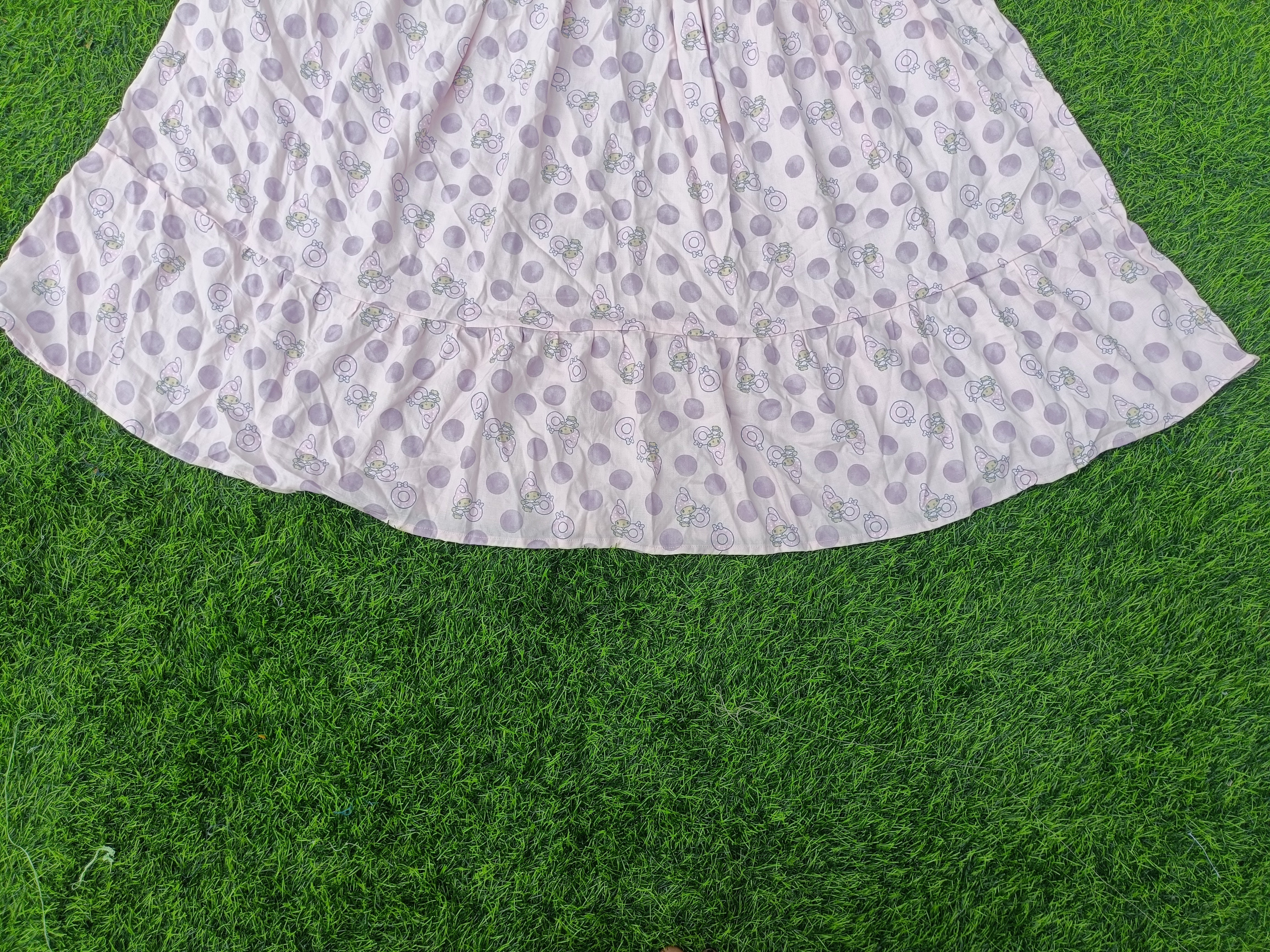 Women's Light Pink and Lavender Printed Flared Umbrella model kurti with Elbow Sleeves