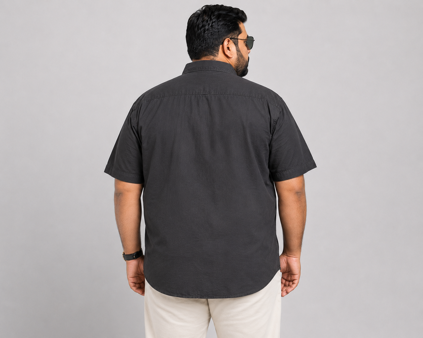 Men's Solid Dark Brown Cotton Half-Sleeve Apple Cut Casual Cotton Shirt