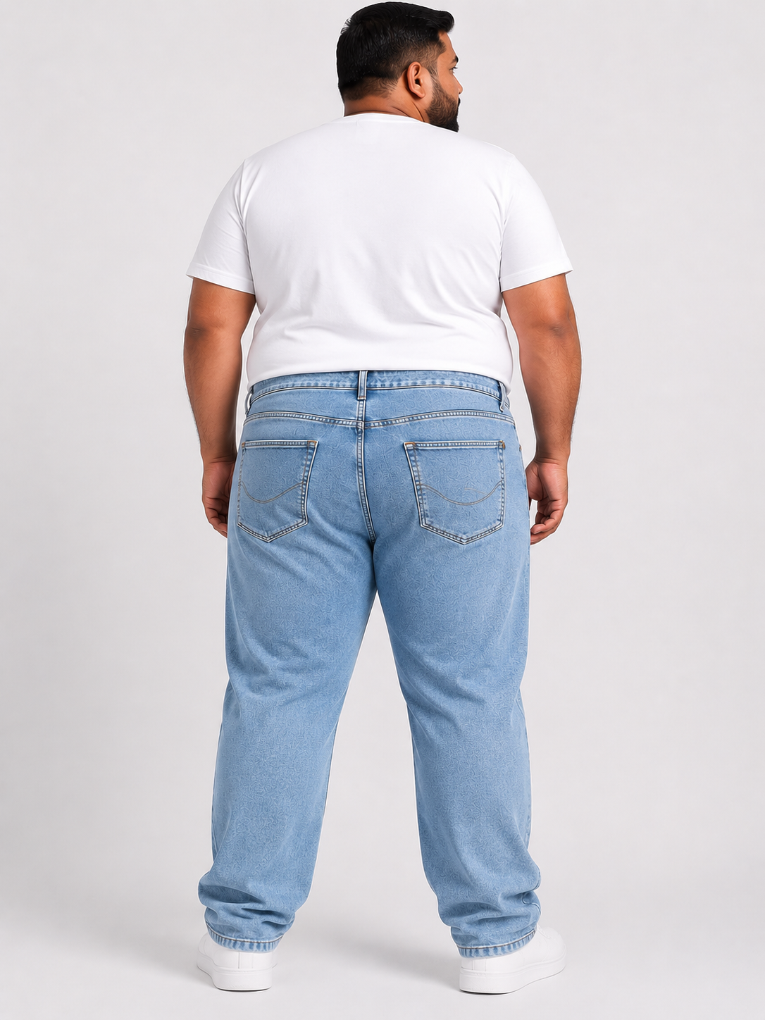 Men’s Light Blue Washed Slim Fit Stretch Denim Jeans