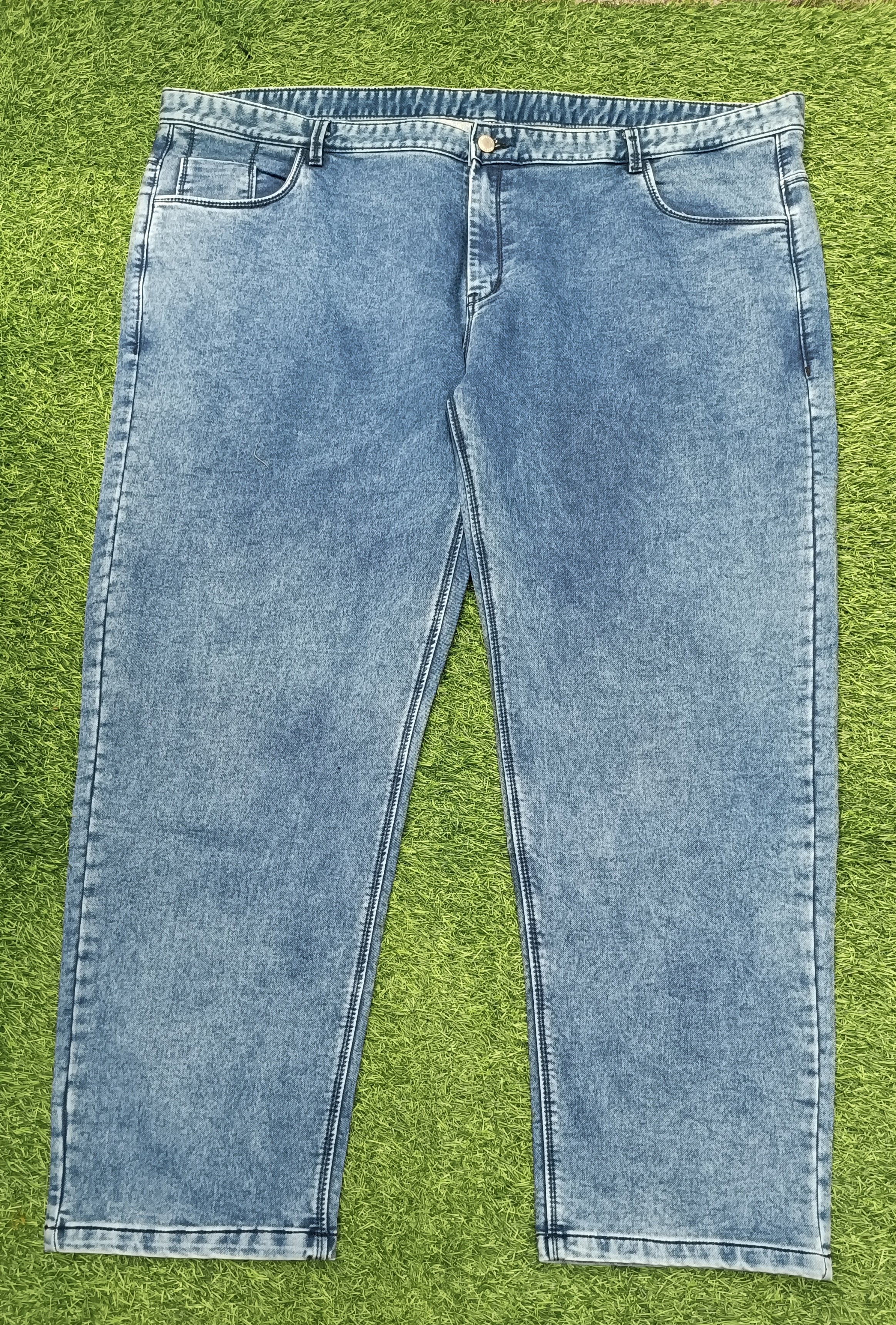 Men’s Light Blue Washed Slim Fit Stretch Denim Jeans