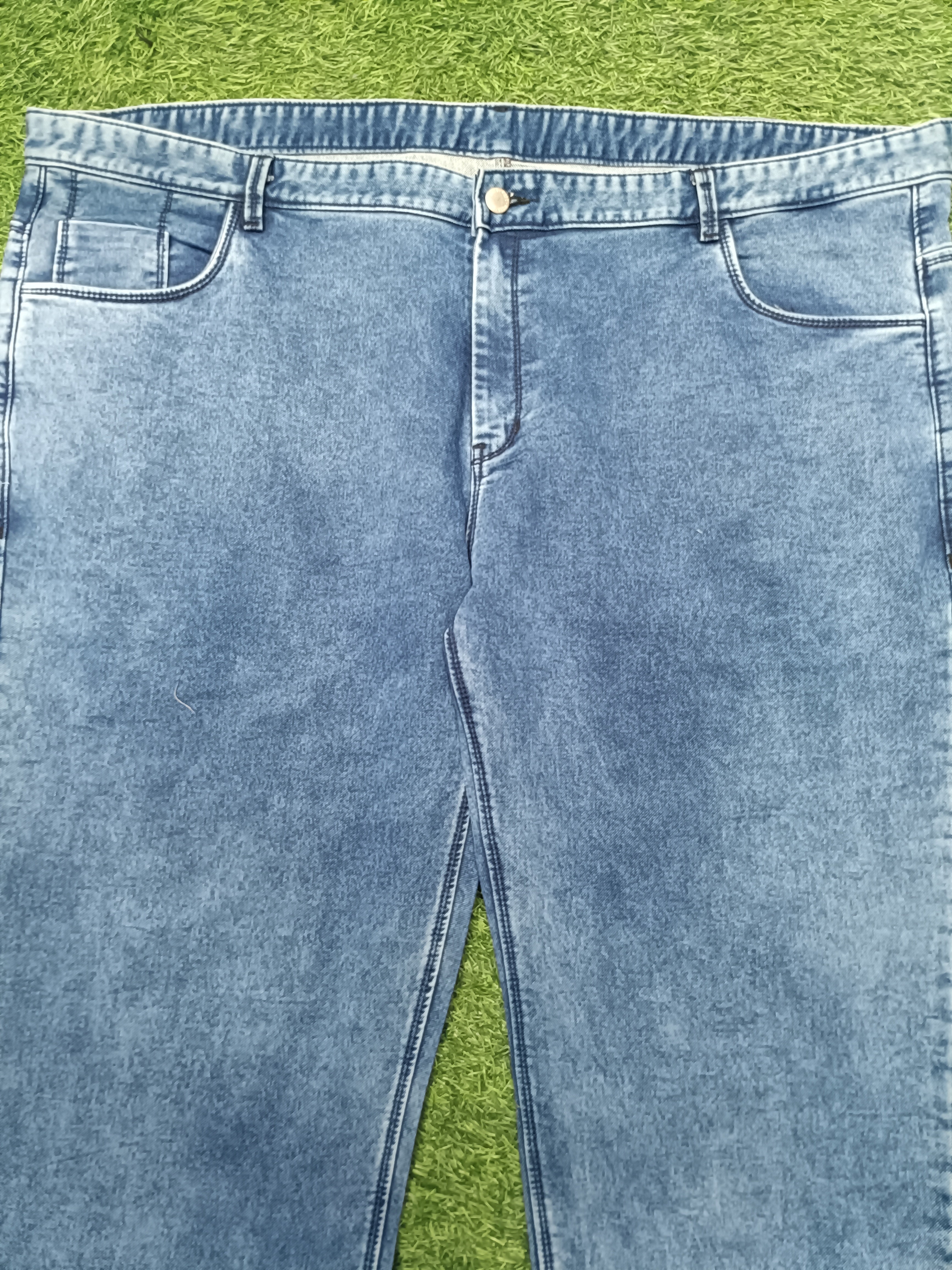 Men’s Light Blue Washed Slim Fit Stretch Denim Jeans
