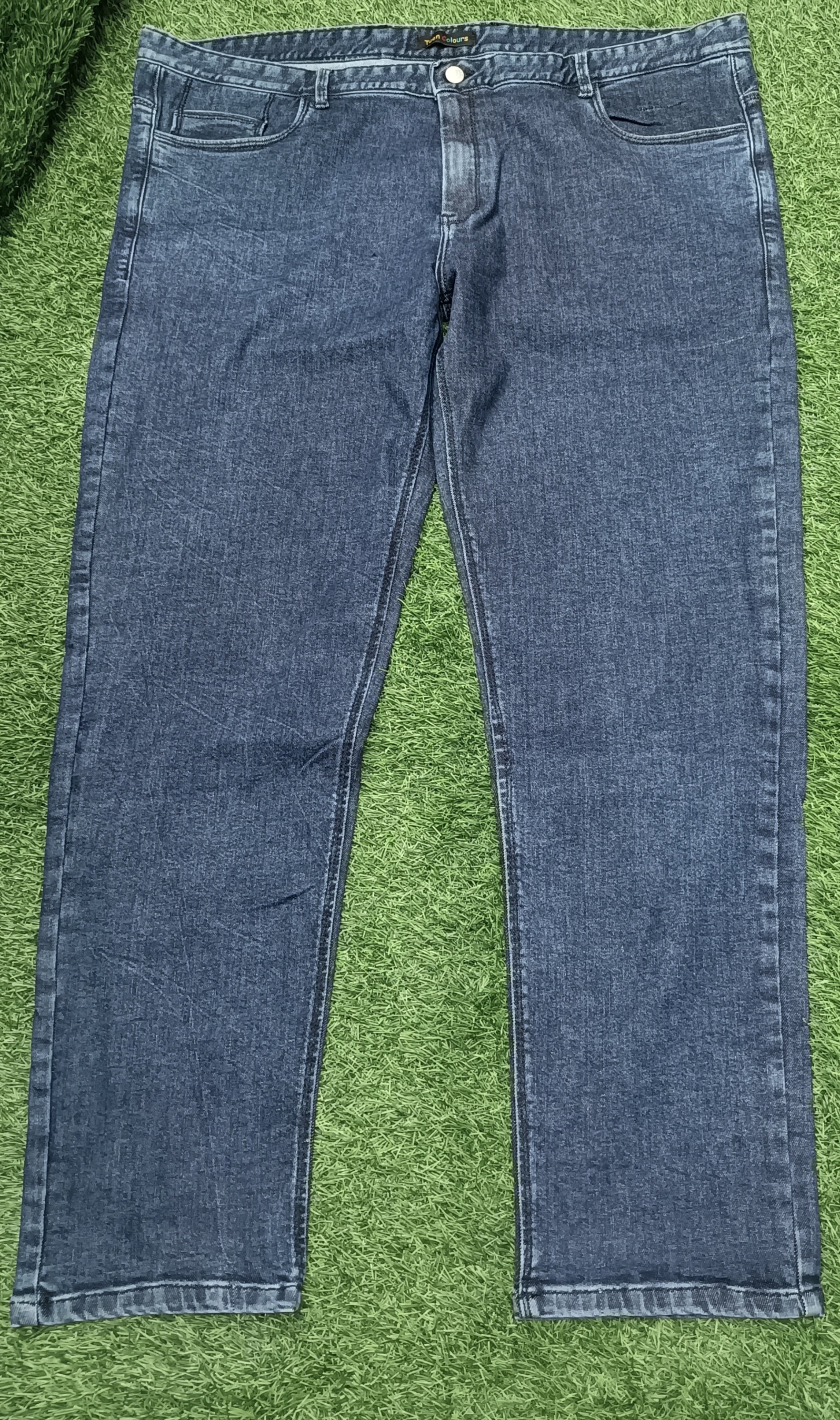 Men’s Dark Blue Washed Slim Fit Stretch Denim Jeans