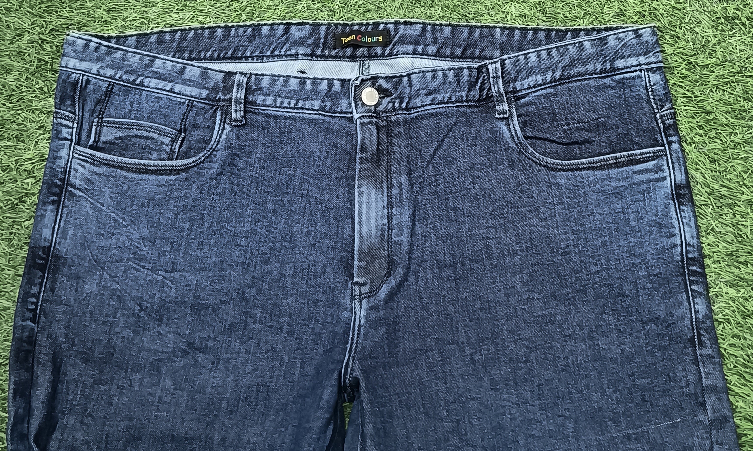 Men’s Dark Blue Washed Slim Fit Stretch Denim Jeans