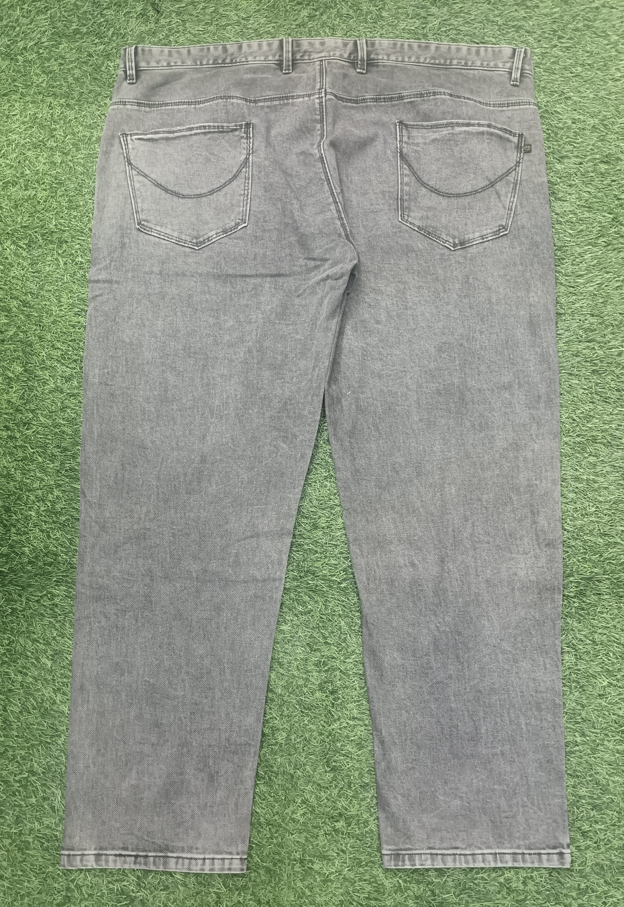 Men’s Charcoal Grey Washed Slim Fit Stretch Denim Jeans