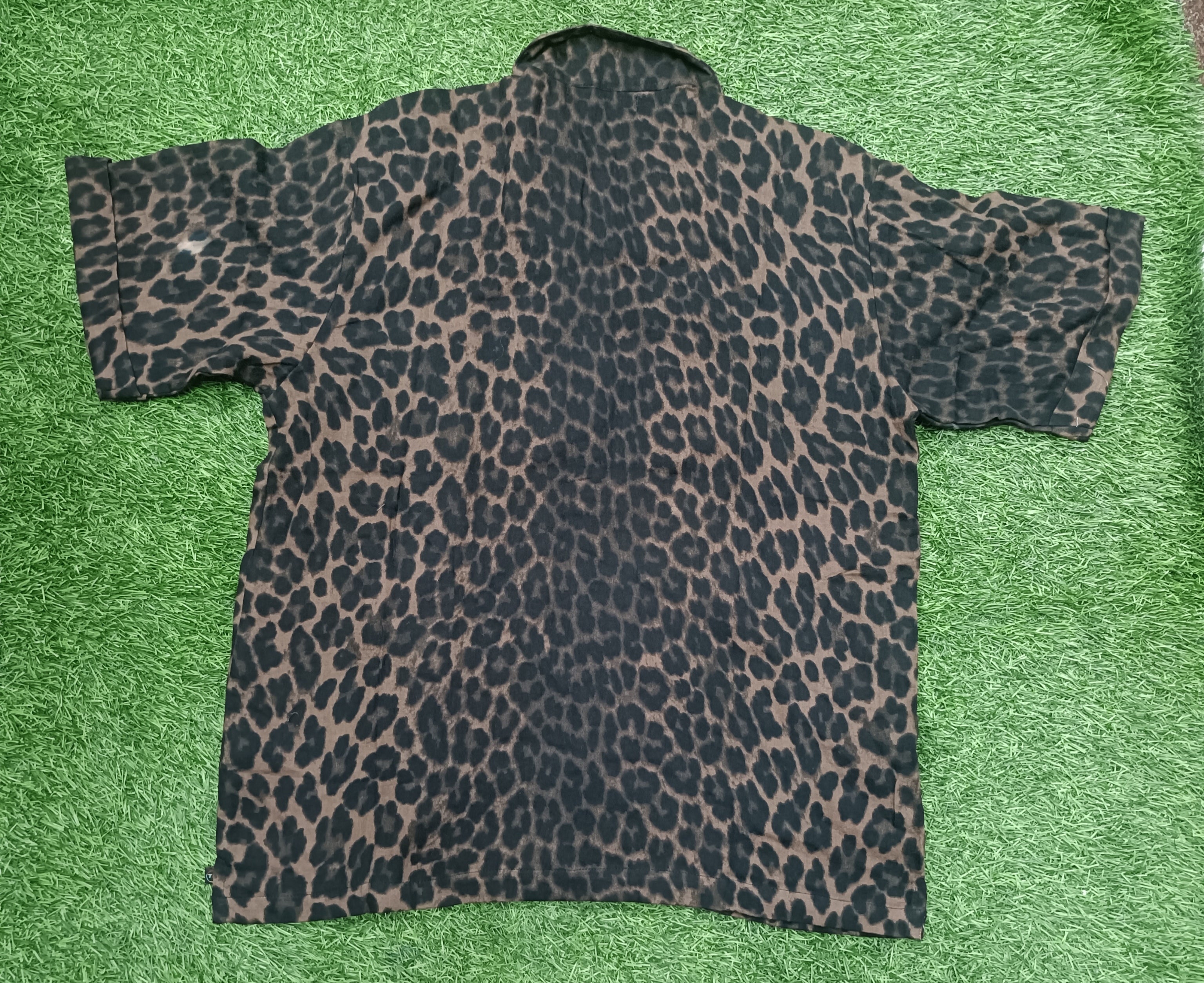 Women's Leopard Print Baggy Box-Cut Shirt with Chest Pocket