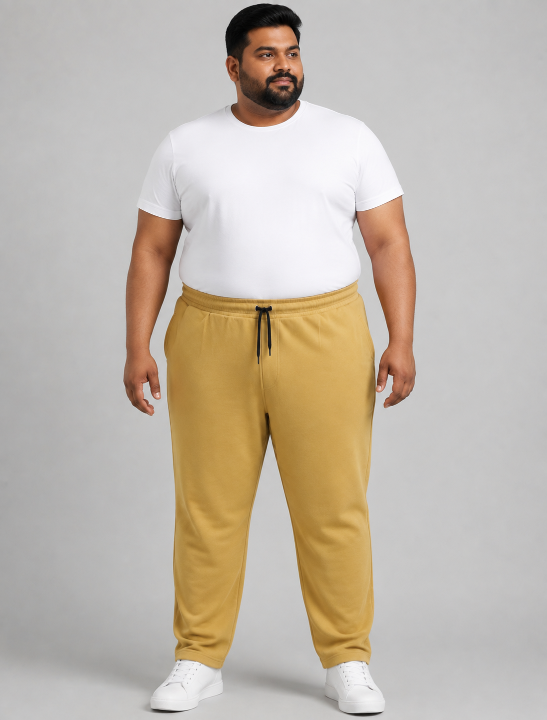 Men's Mustard Yellow color Hosiery cotton Casual Full-Length Track Pants