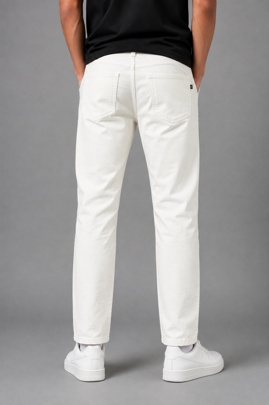 Teen Colours Kids White Cotton Straight Fit Pant with 4 Pockets