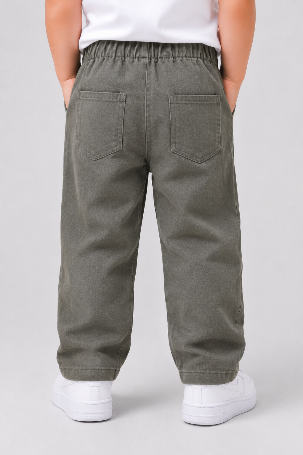 Teen Colours Kids Dark Grey Cotton Straight Fit Pant with 4 Pockets