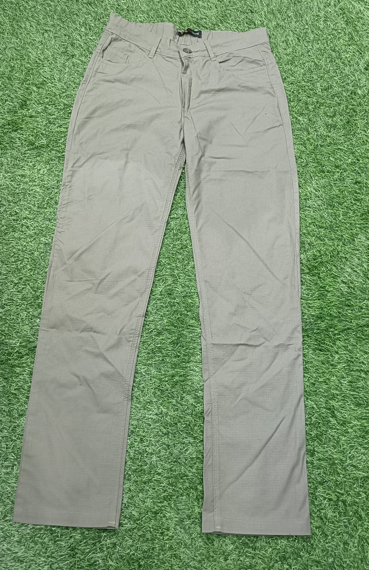 Teen Colours Kids Olive Grey Cotton Straight Fit Pant with 4 Pockets