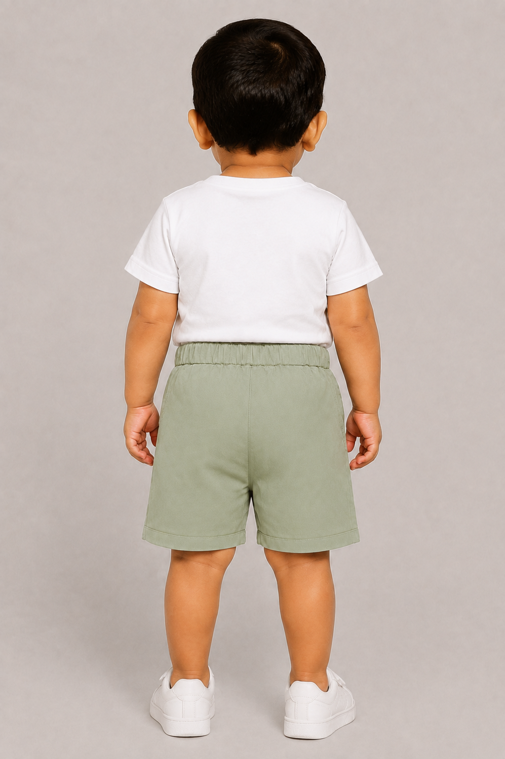 Kids Olive green Elastic Waist Short  with Side Pockets