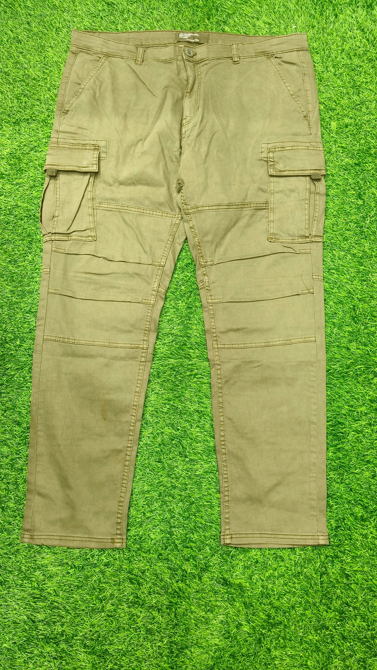 Mens Olive green color 6 Pocket Slim Fit Cargo Pant