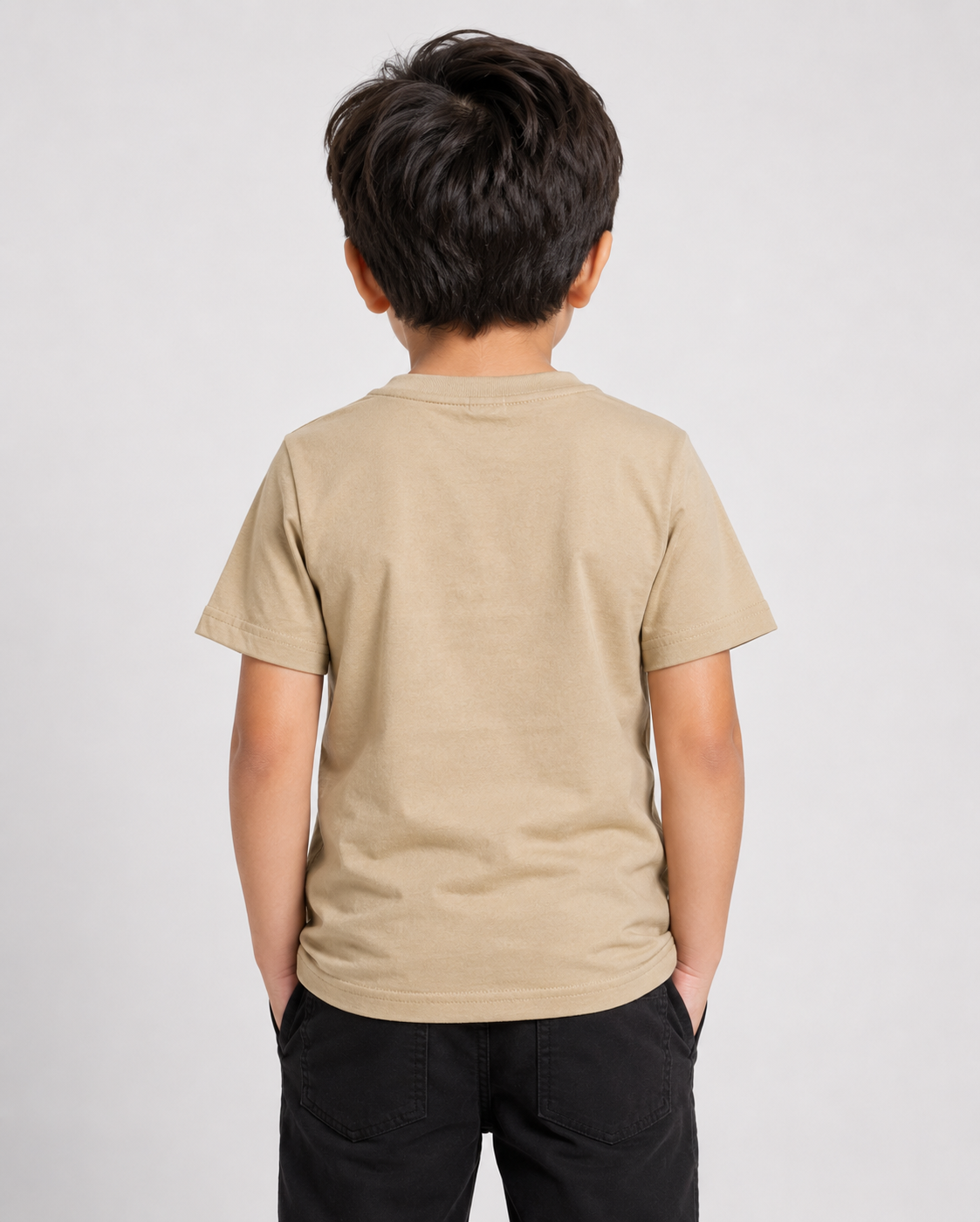 Kid's Dark Cream Hot Wheels Racing Car Printed T-Shirt