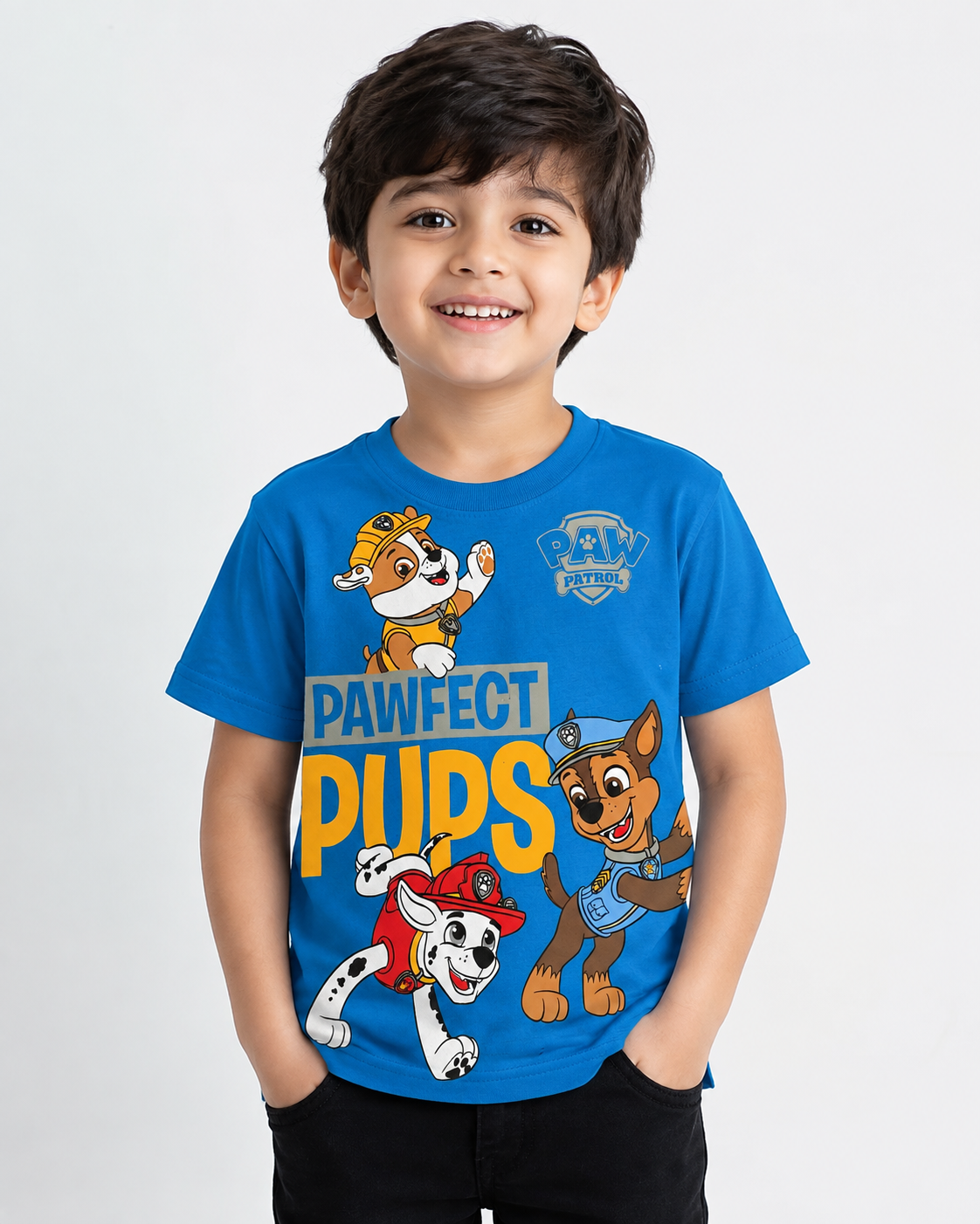 Kid's Blue Paw Patrol “Pawfect Pups” Graphic Printed T-Shirt