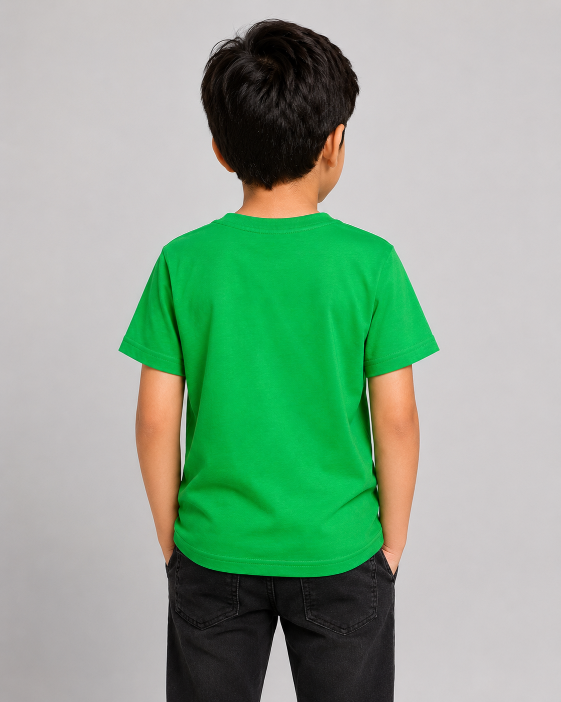 Kid's Bright Green Hulk Character Graphic Printed T-Shirt