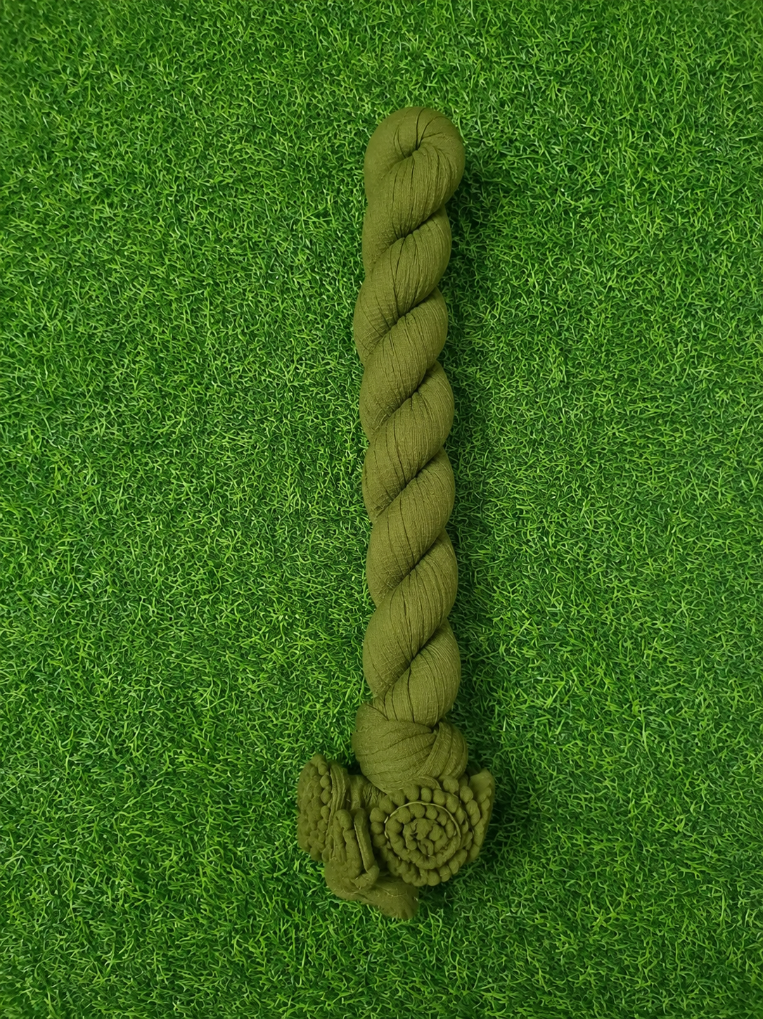 Elegant dark olive green Silk Chunni with Border Accents