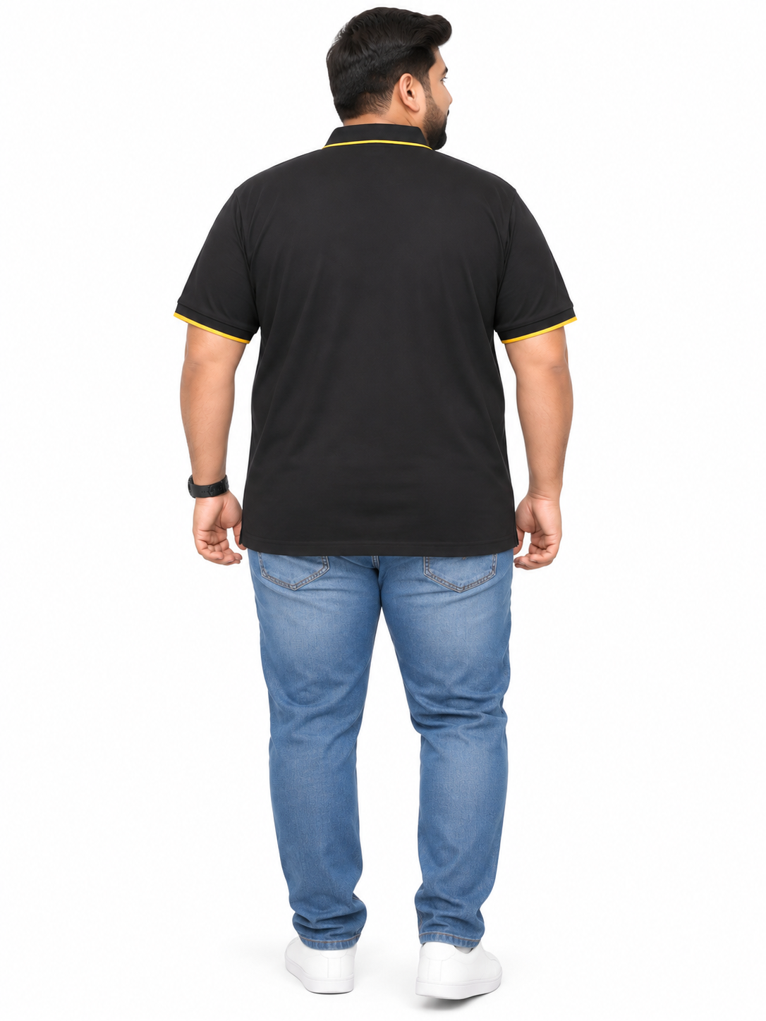 Men’s Black Printed Polo T-Shirt