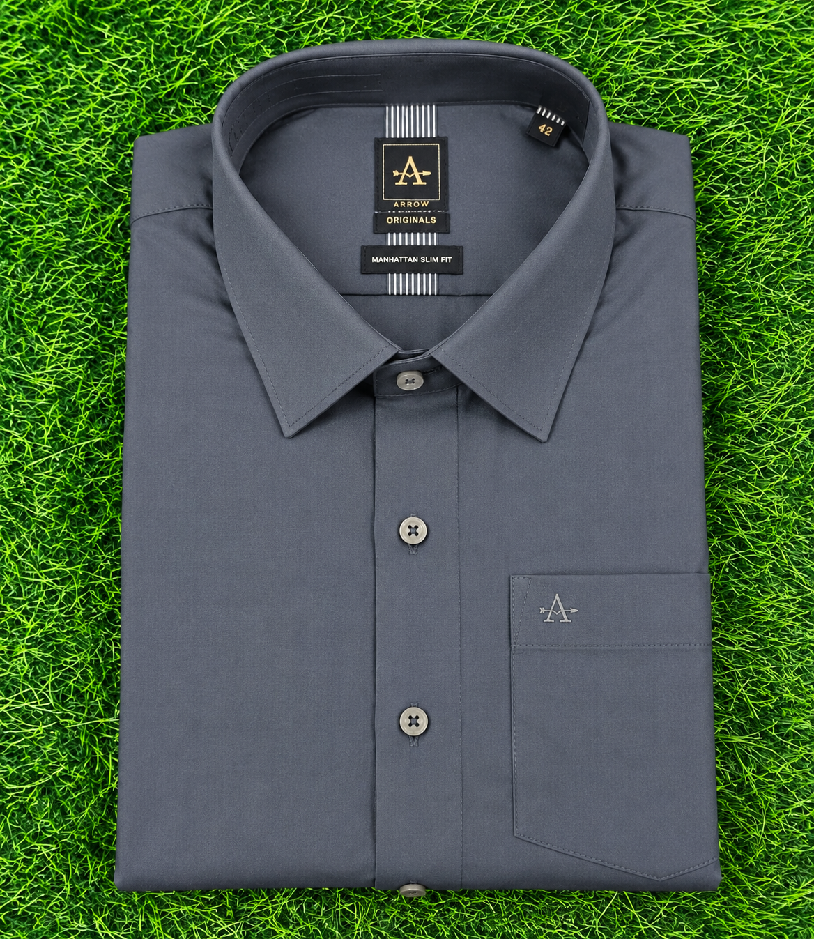 Men’s Charcoal Grey Plain Full Sleeve Shirt