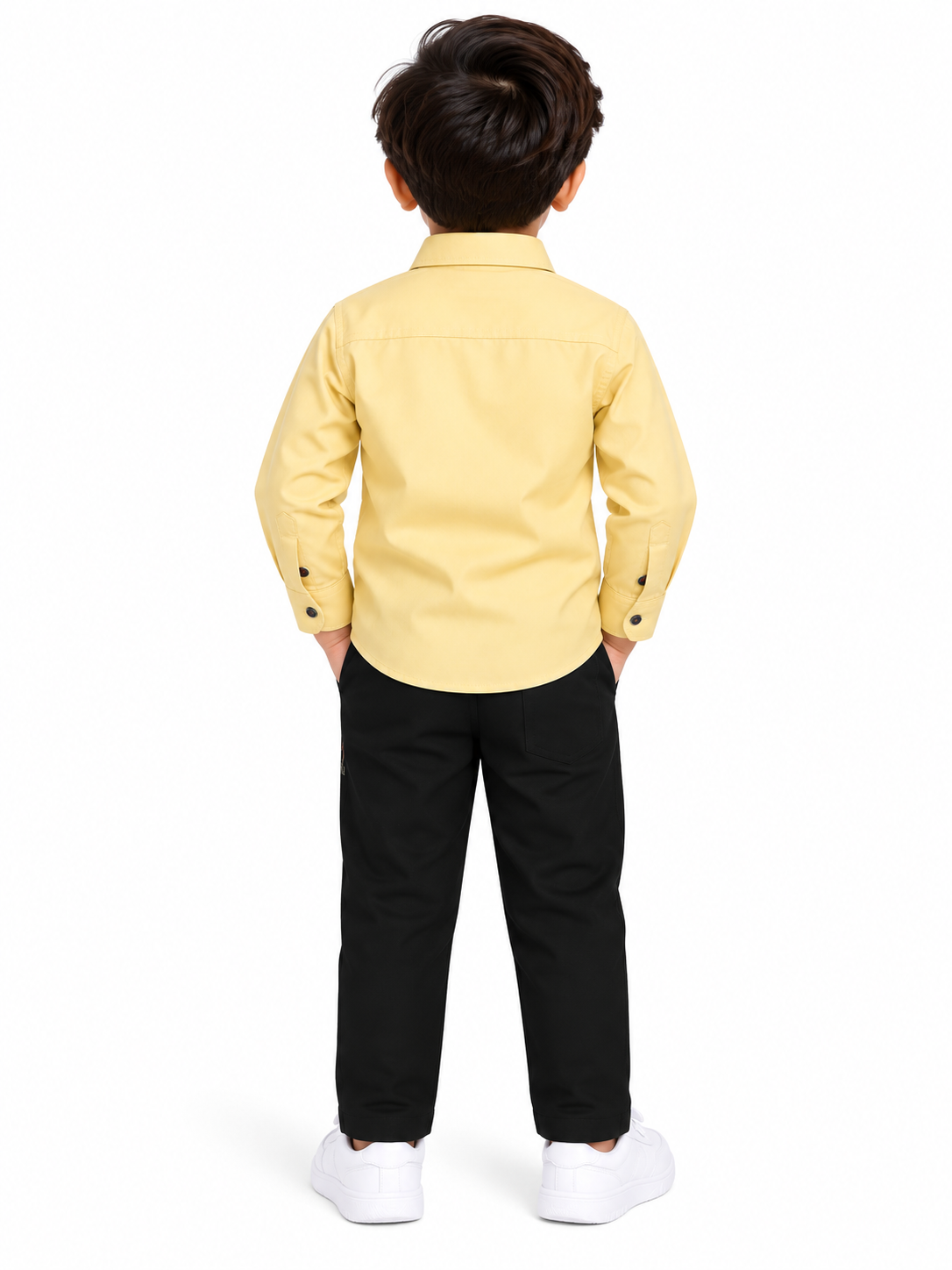 Boys Beige and Black Shirt and Cargo Pant Set