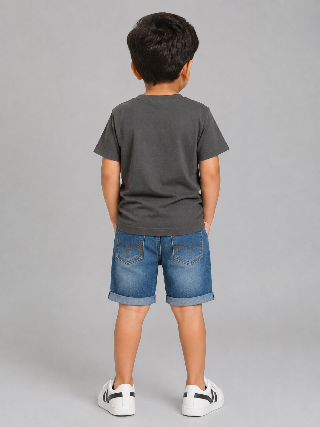 Kids Dark Olive Green Be Outland World Graphic Printed Round Neck T-Shirt