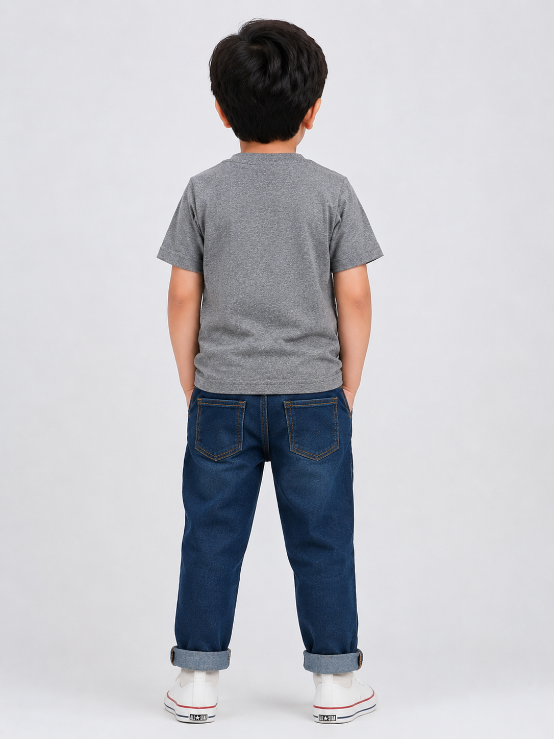 Kids Dark Grey Lion King Character Graphic Printed Round Neck T-Shirt