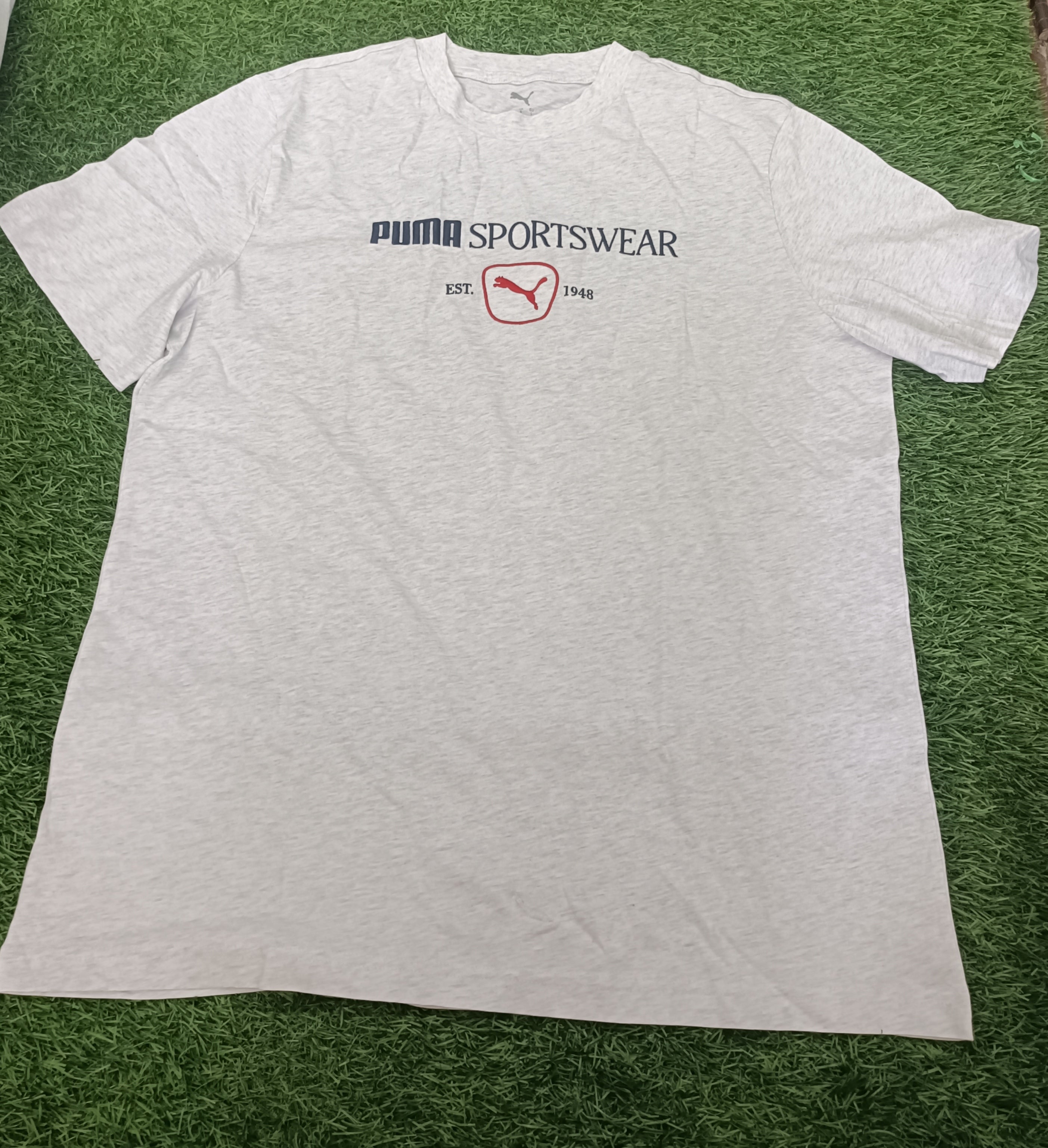 PUMA Men’s Ash Grey Cotton Blend Round Neck Sports T-Shirt