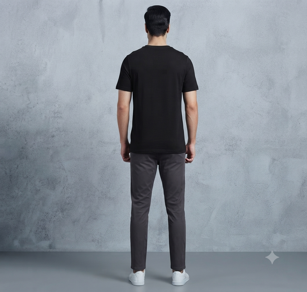 PUMA Men’s Black Graphics Cotton Blend Round Neck Sports T-Shirt