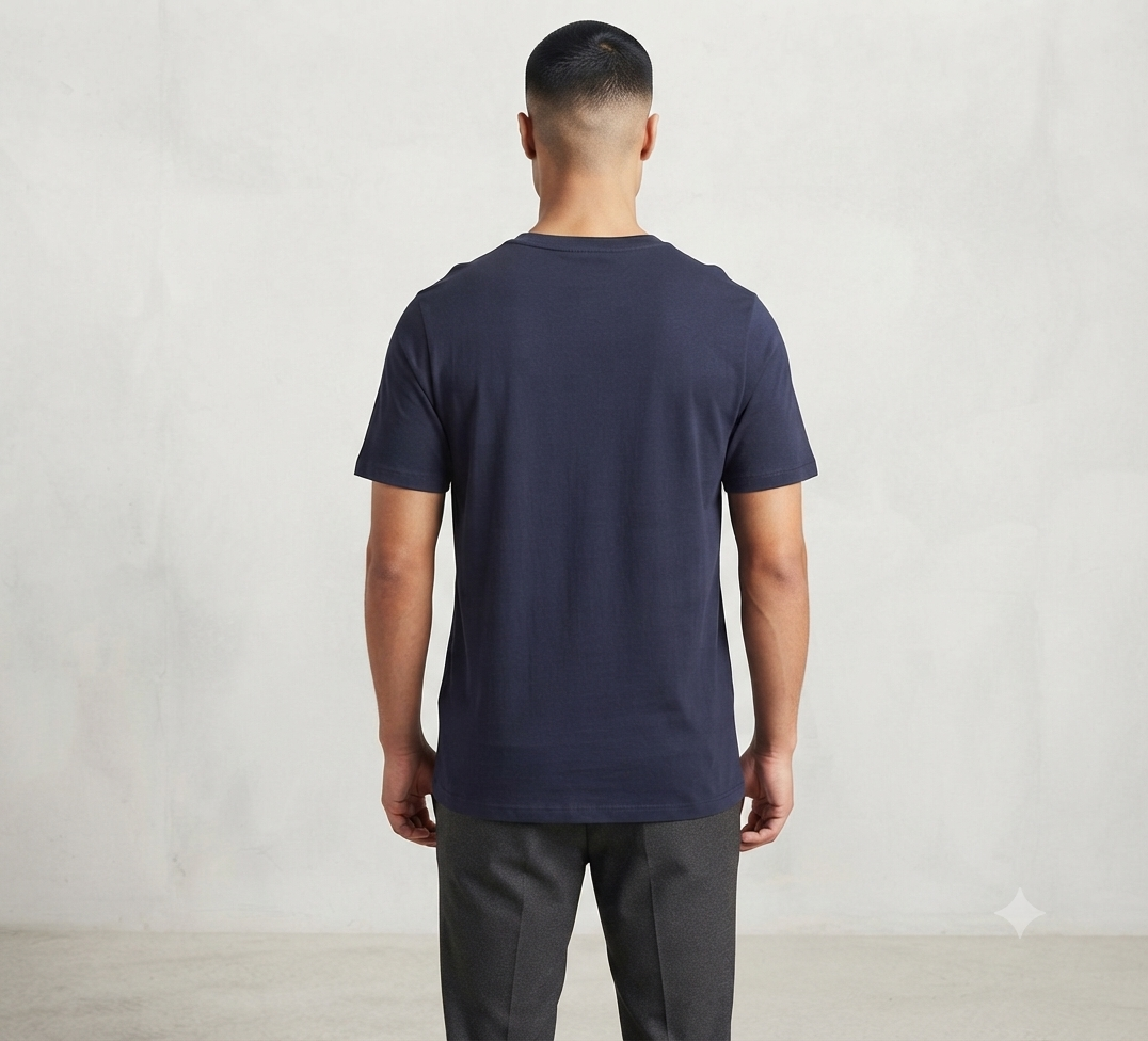 PUMA Men’s Blue Graphics pattern Cotton Blend Round Neck Sports T-Shirt