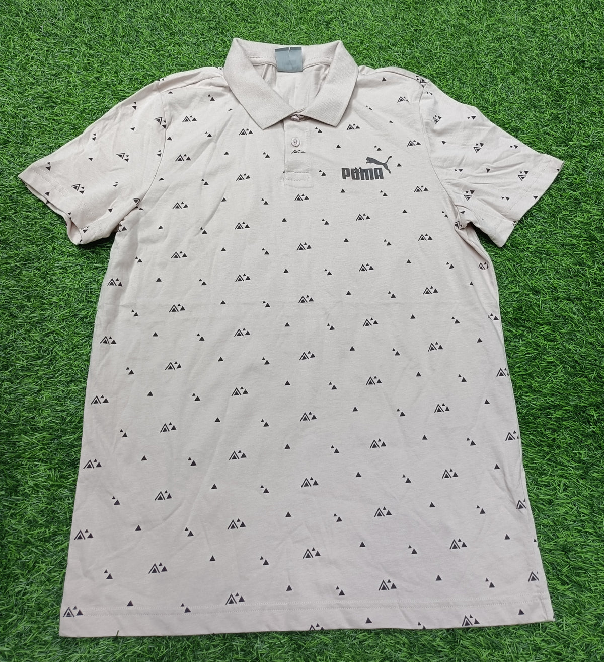 Men’s Cream Printed Polo T-Shirt