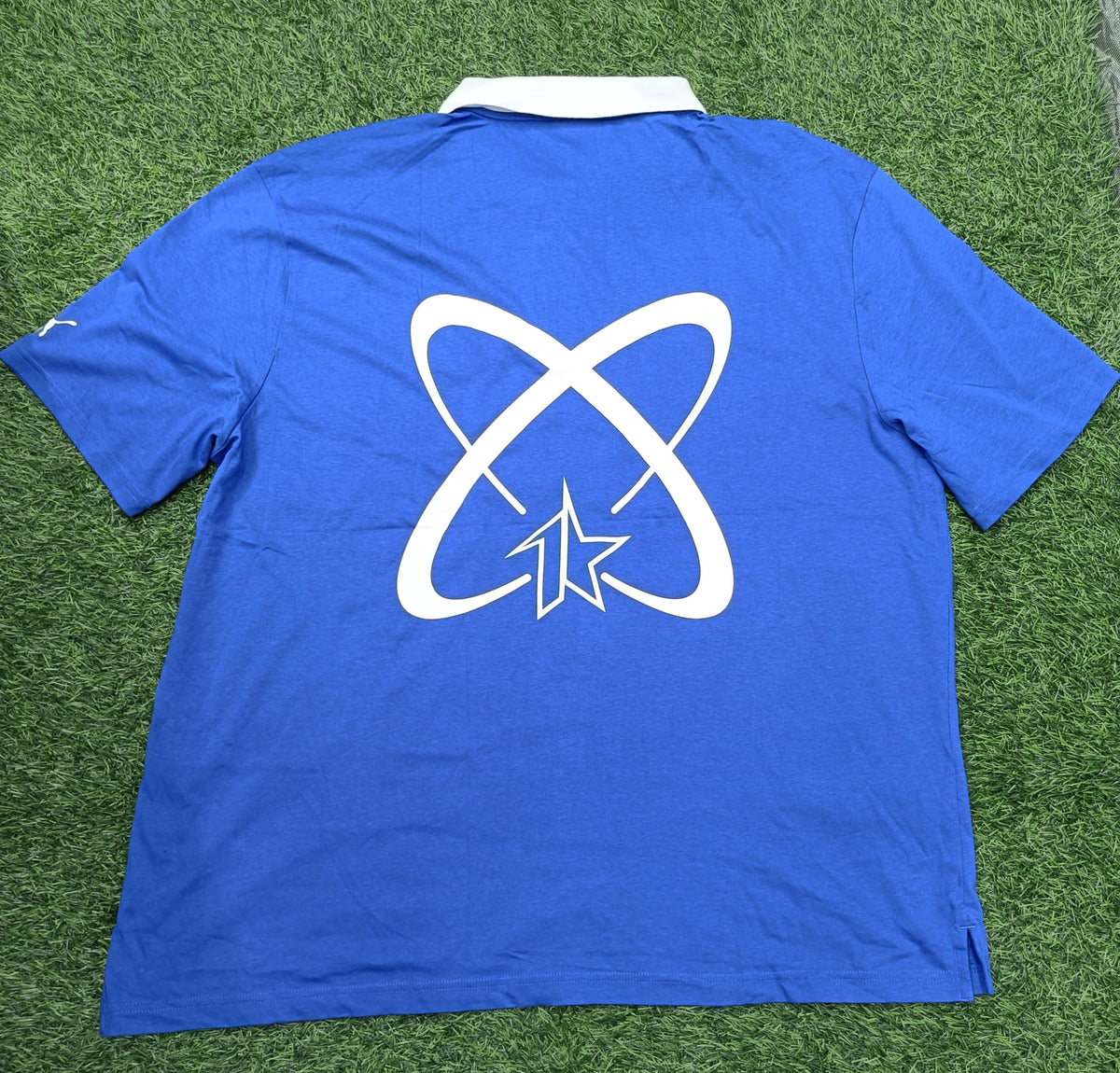 Men’s Blue Graphic Print Polo T-Shirt