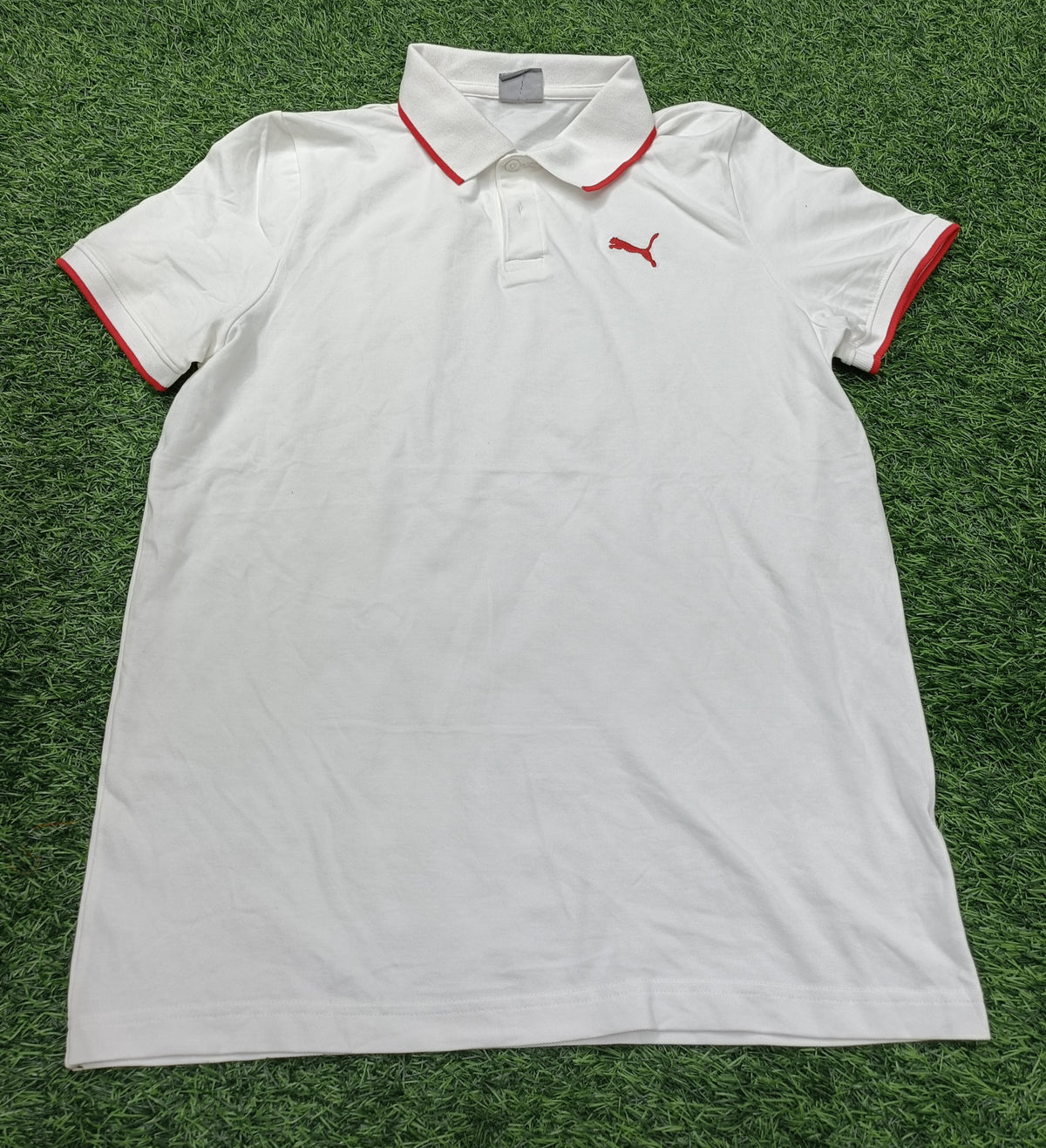 Men’s White Contrast Collar Polo T-Shirt