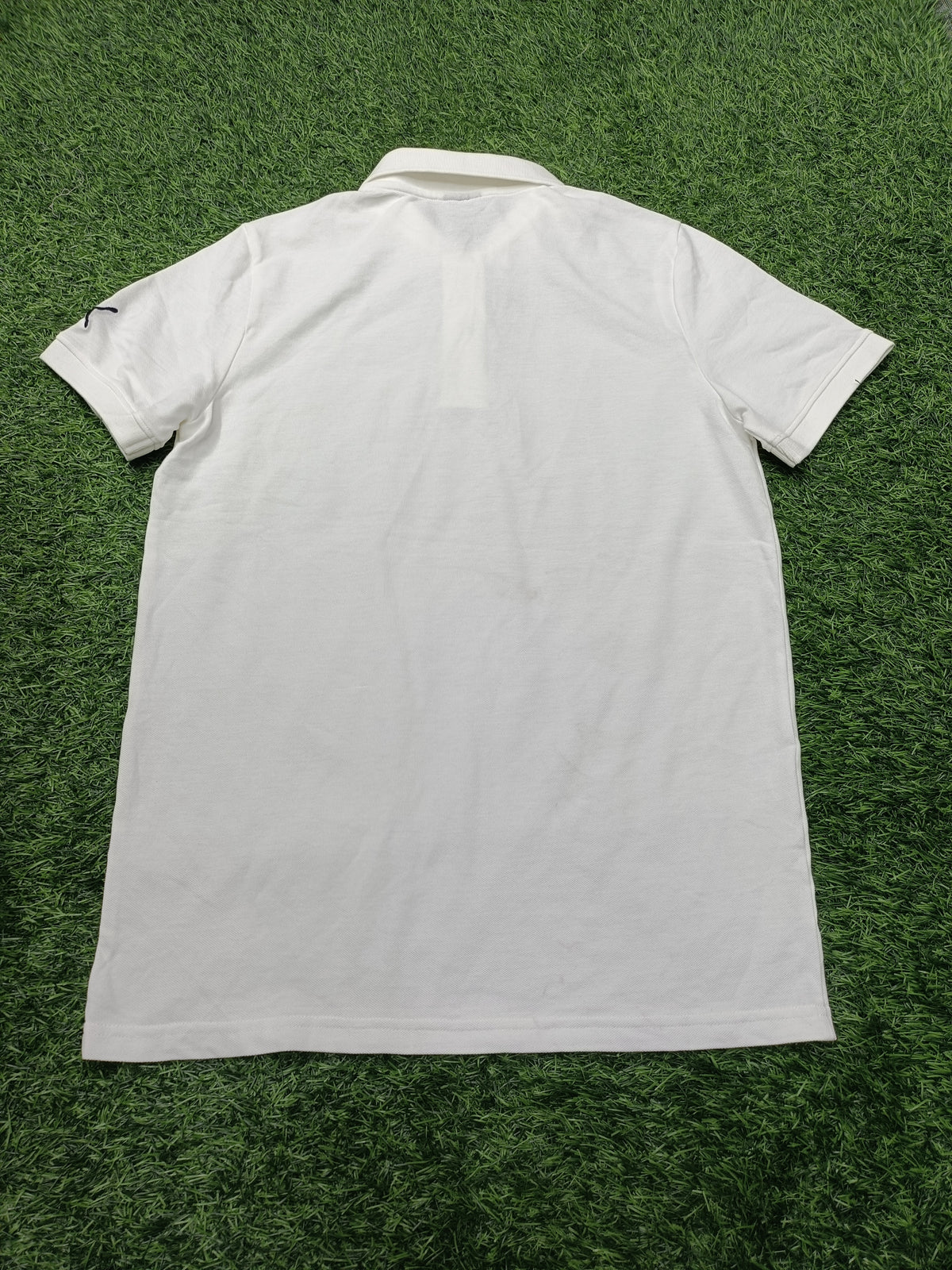 Men’s White Solid Polo T-Shirt