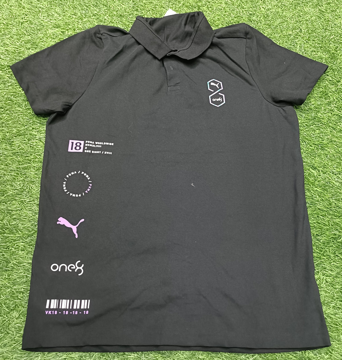 Men’s Black Graphic Print Polo T-Shirt