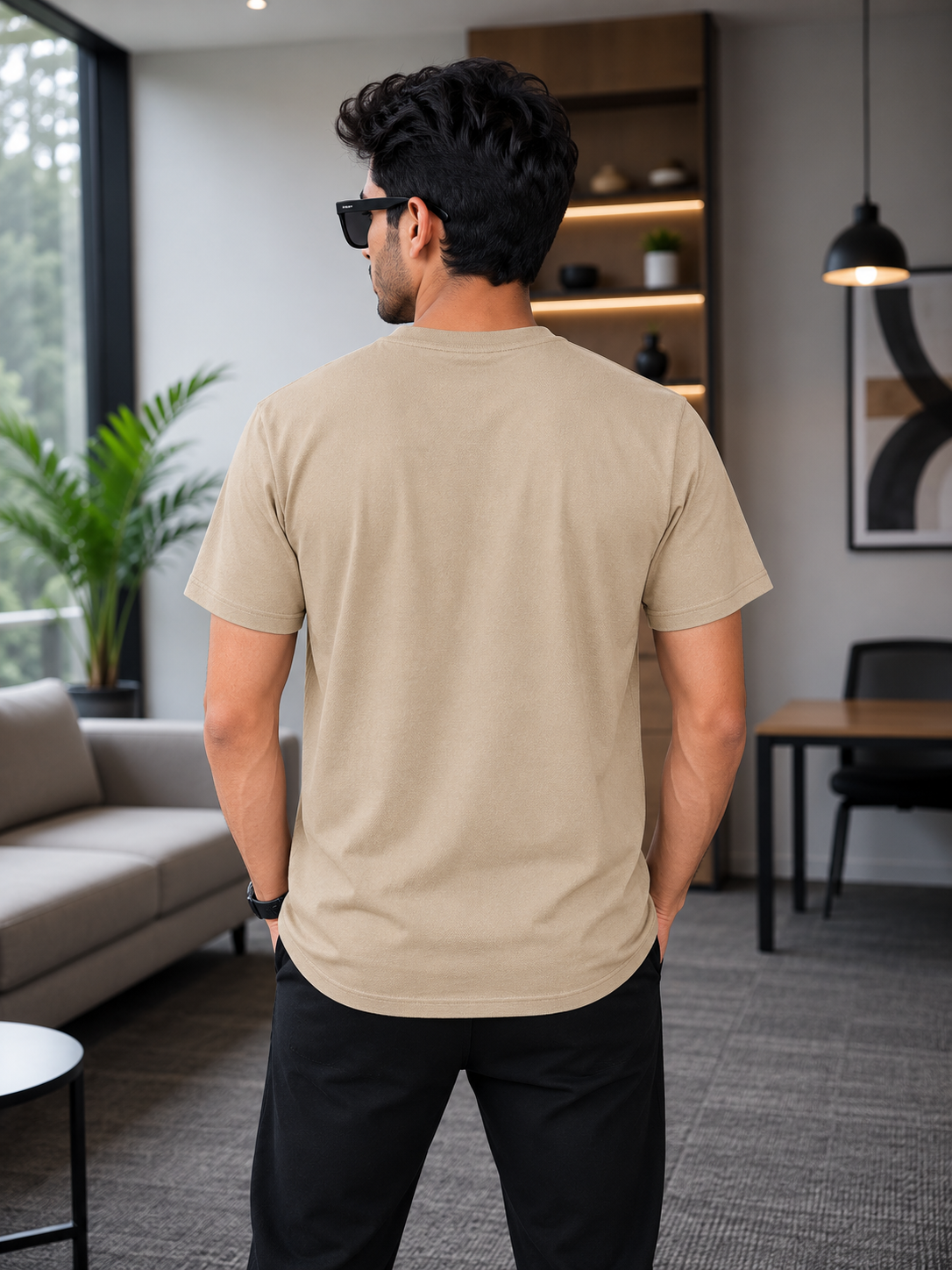PUMA Men’s Light Brown Heavyweight Textured Lifestyle T-Shirt