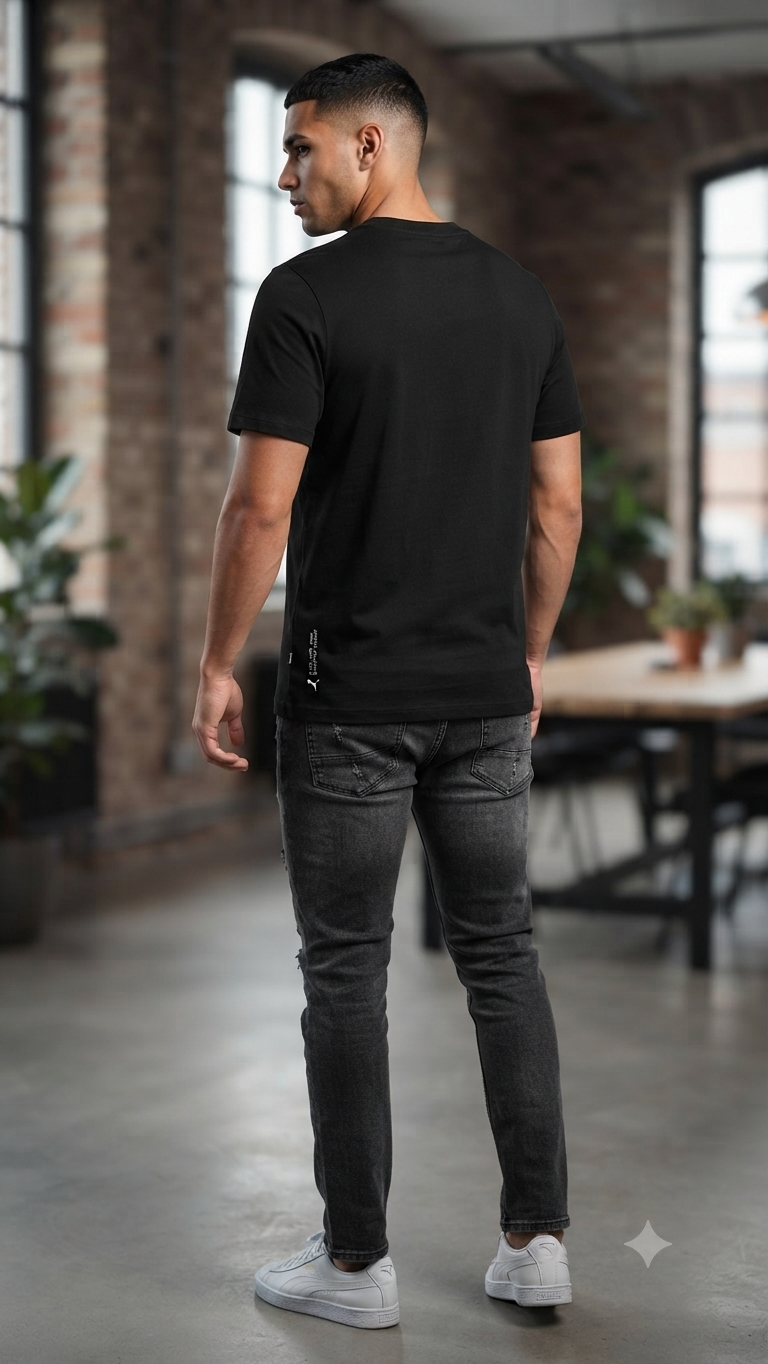 PUMA Men’s Black Activewear Round Neck T-Shirt
