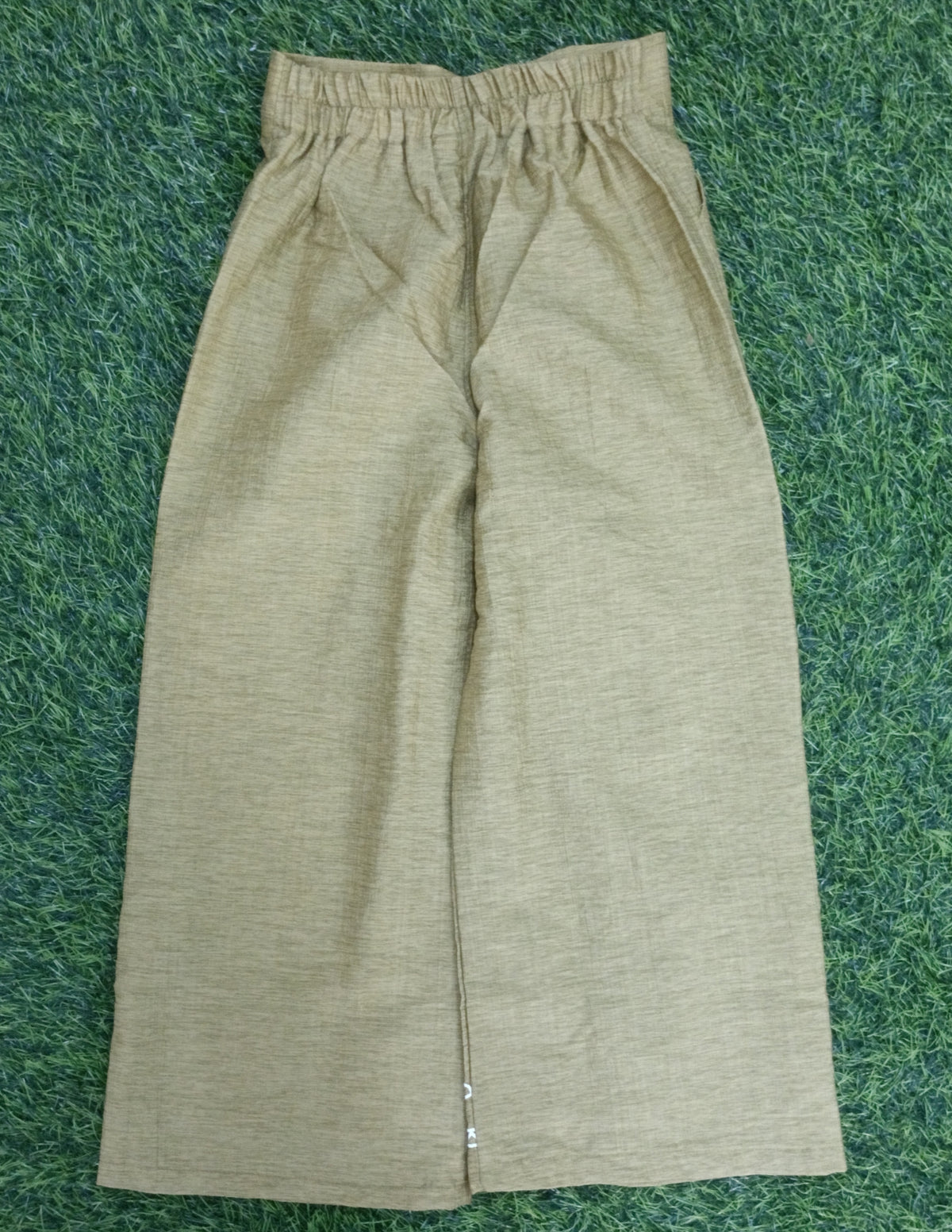 Girls Mustard Olive Embroidered Shirt & Palazzo Pant Set