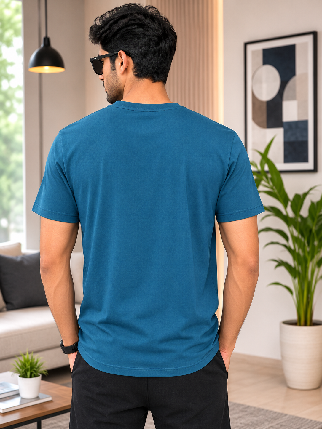 PUMA Men’s Teal Blue Graphic Print T-Shirt