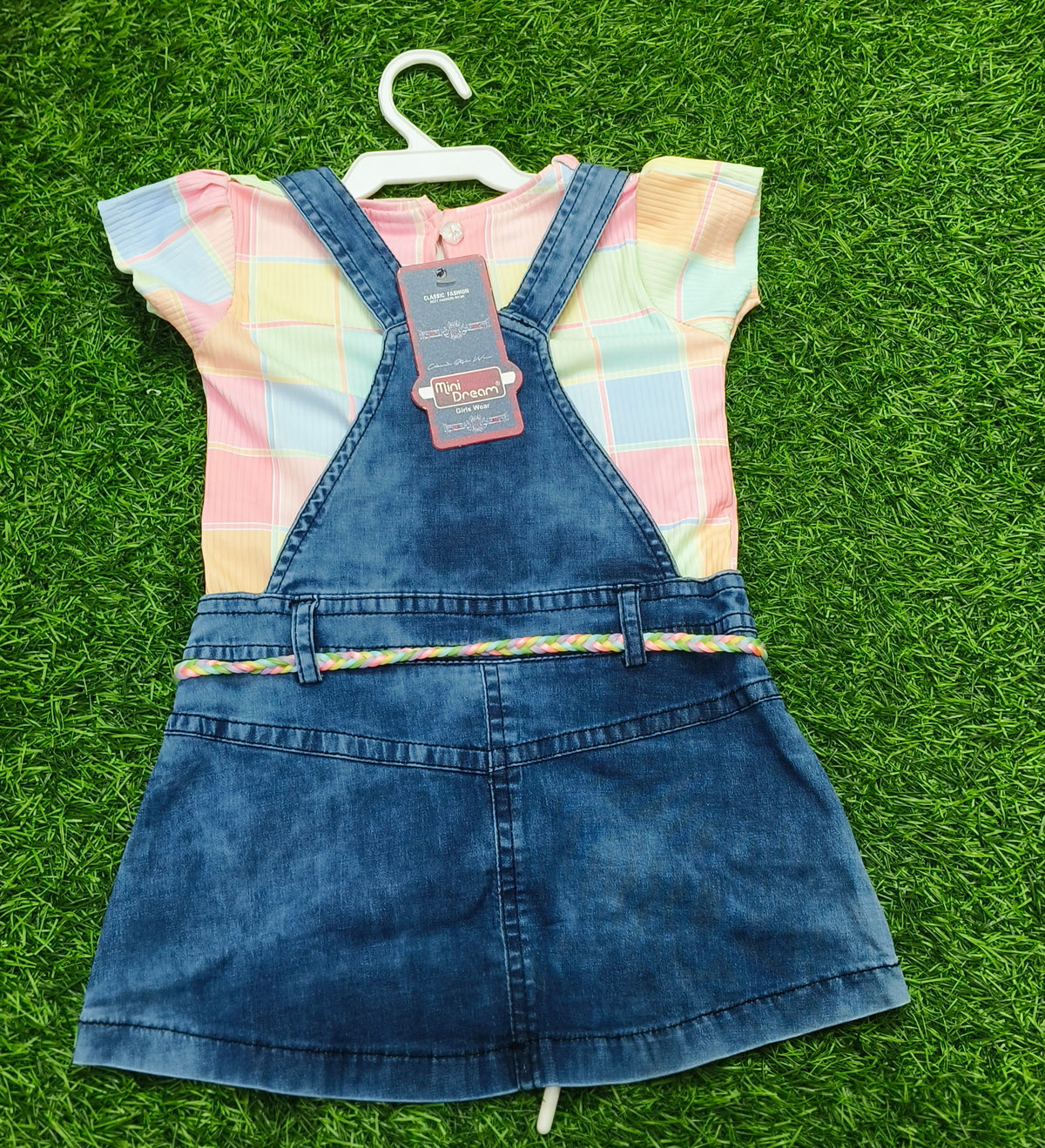 Girls Denim Pinafore Party Wear Dress