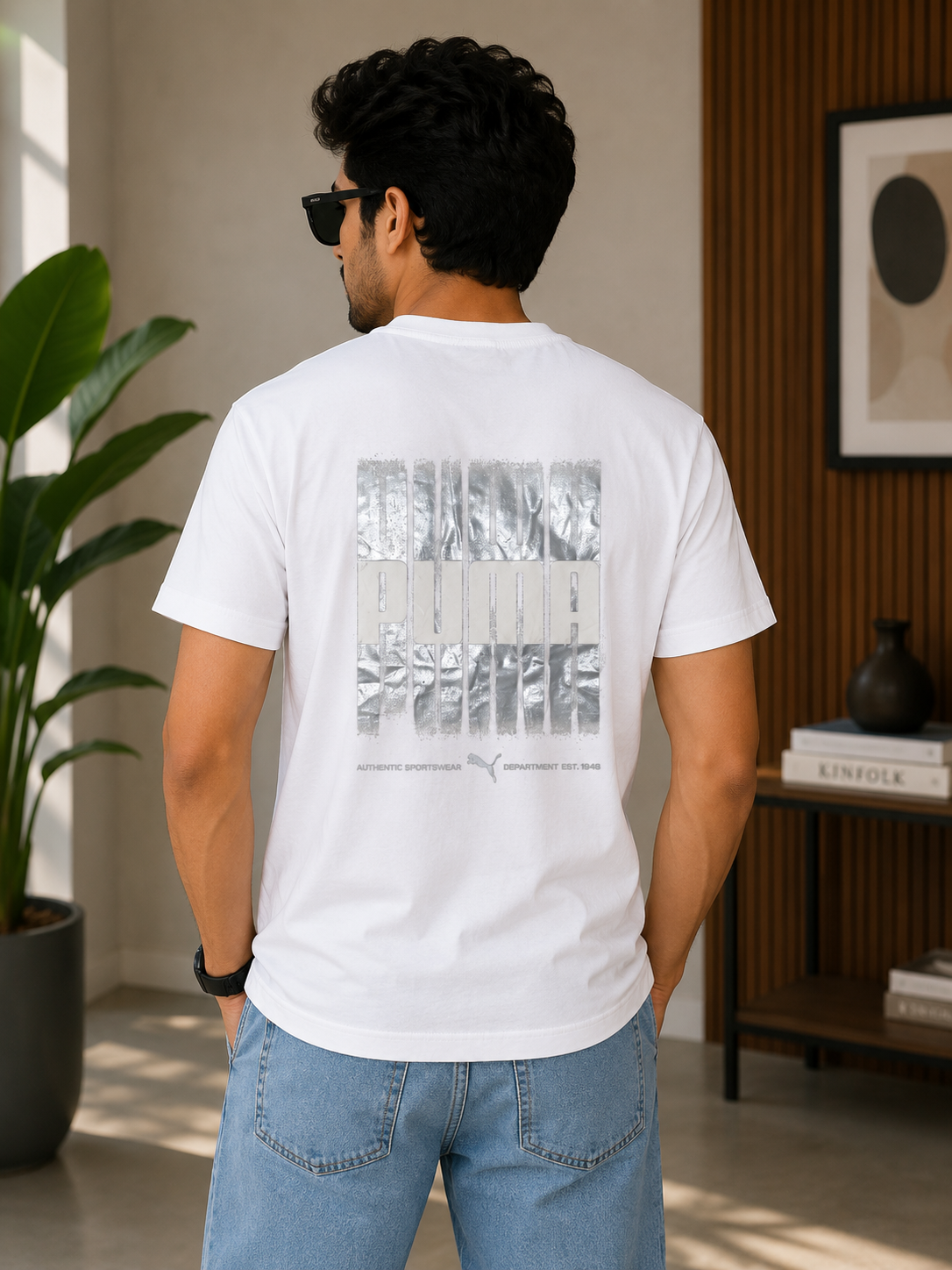 PUMA Men’s White Sportswear Round Neck T-Shirt
